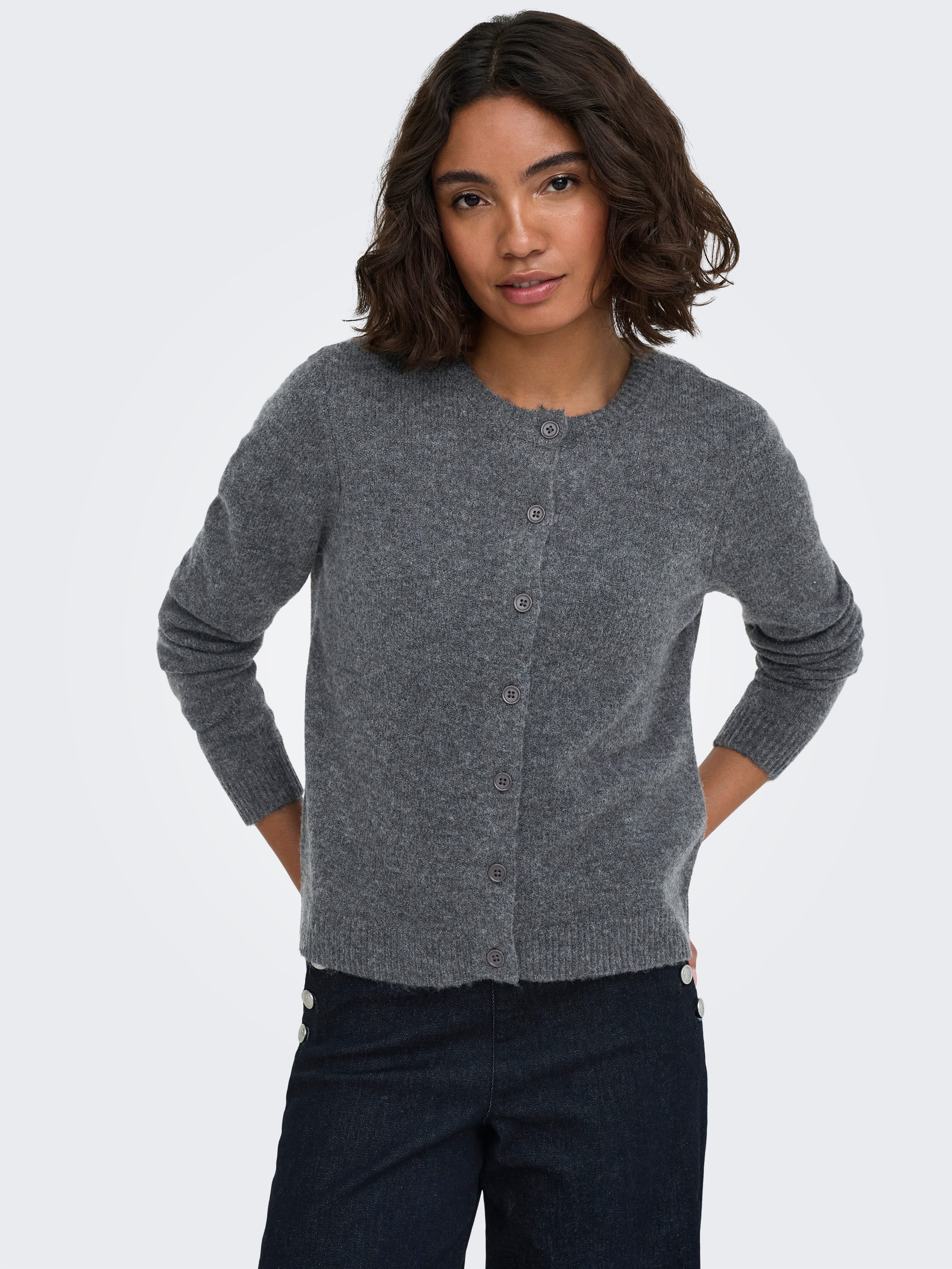 ONLY Strickjacke ONLOLIVIA LS O-NECK CARDIGAN CC KNT Materialmix, regular fit