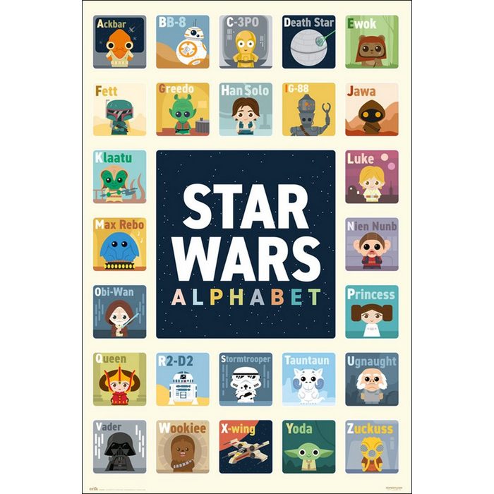 Grupo Erik Poster Star Wars Poster Alphabet ABC 61 x 91 5 cm