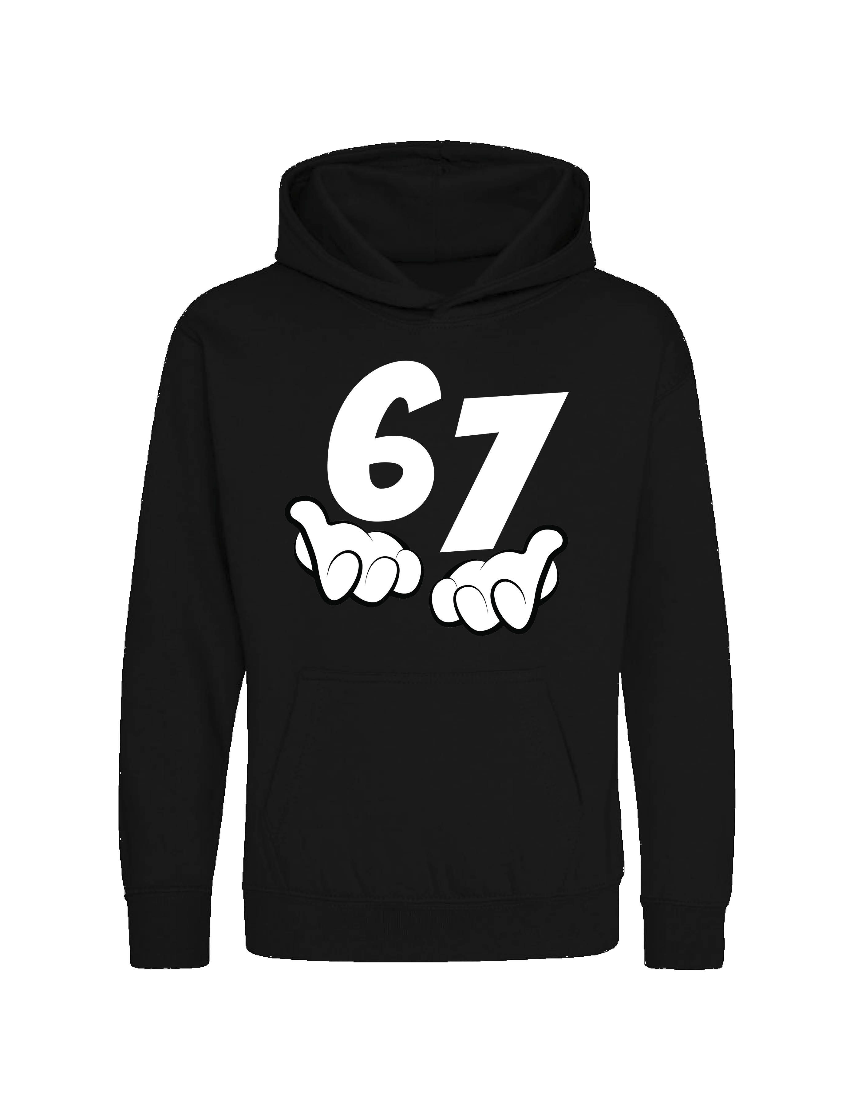 Youth Designz Kapuzenpullover Kinder Hoodie Kapuzenpullover "67" lustig Fun-Print Statement Geschenk mit witzigen und humorvollen Aufdruck für Jungen und Mädchen