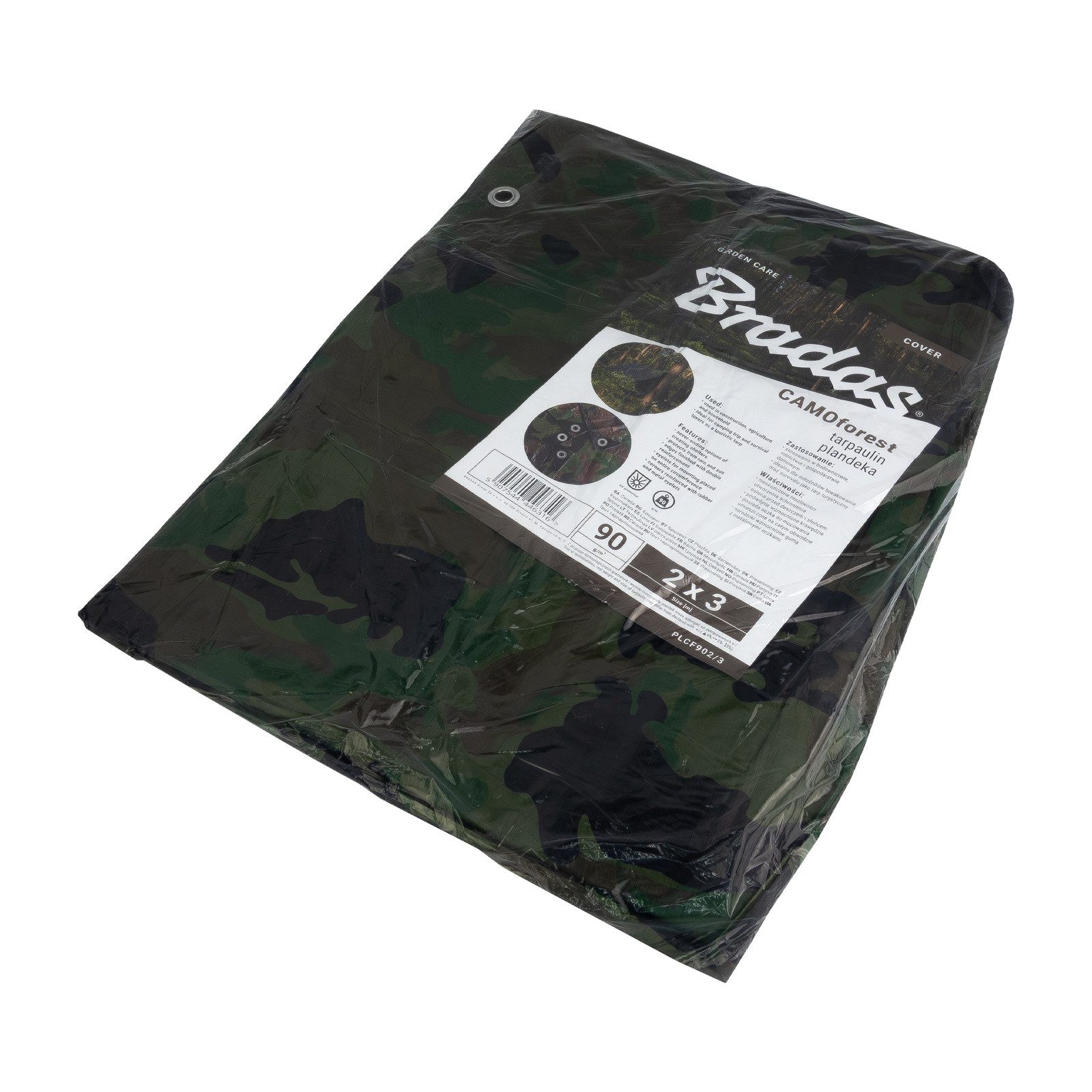 Bradas Sonnensegelmast Abdeckplane Camouflage 2x3m 90g/m^2 Bushcraft Gewebeplane Camping
