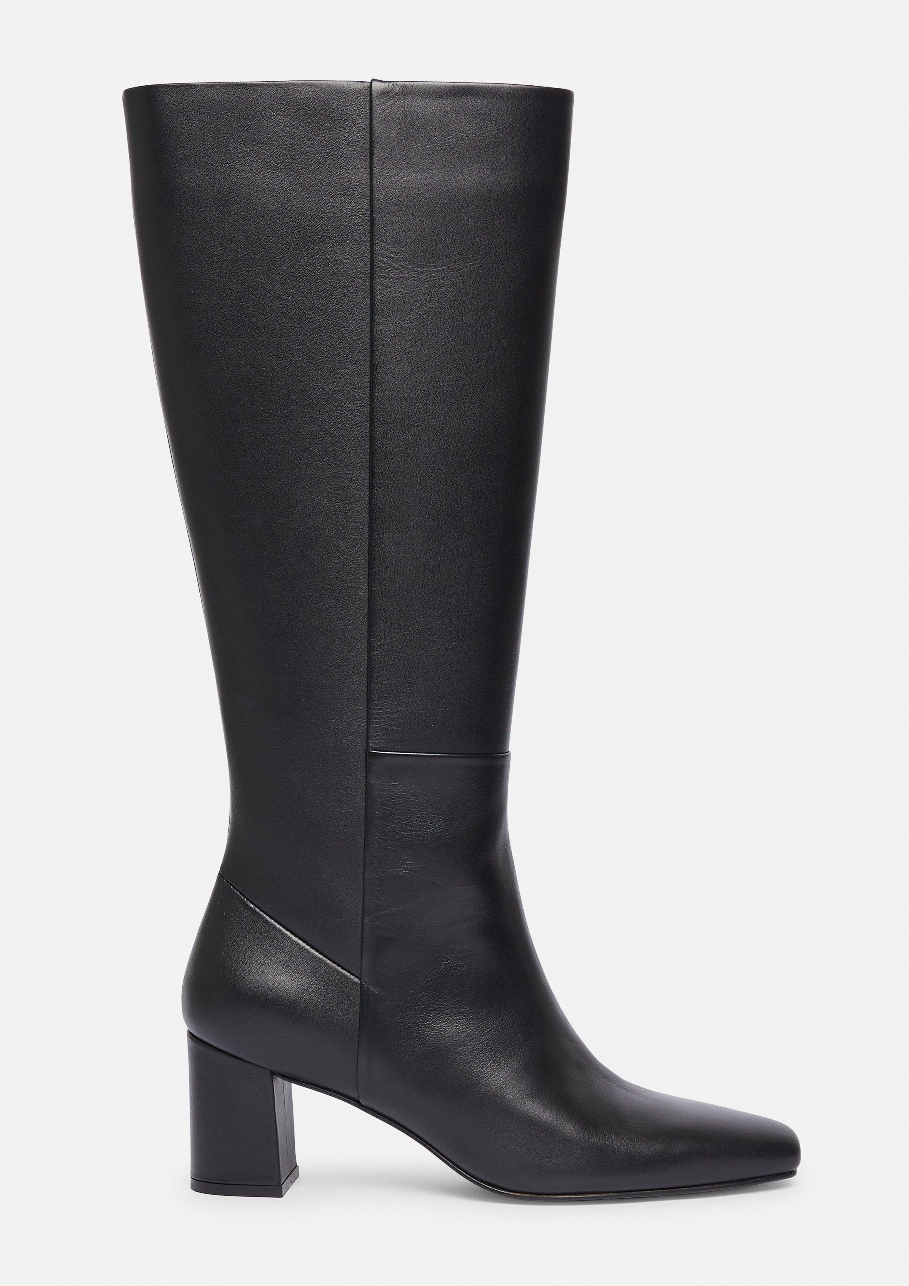 comma Kniehohe Boots aus glattem Rindsleder günstig online kaufen