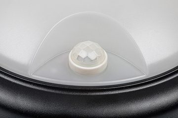 Rabalux LED Außen-Wandleuchte "Hitura" Kunststoff, schwarz, rund, 15W, neutralweiß, 1350lm, IP54, G, mit Leuchtmittel wassergeschützt, neutralweiß