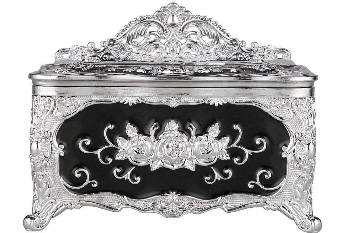 Dekonaz Aufbewahrungsbox Serviettenhalter, Serviettenspender, Silber & Schw günstig online kaufen