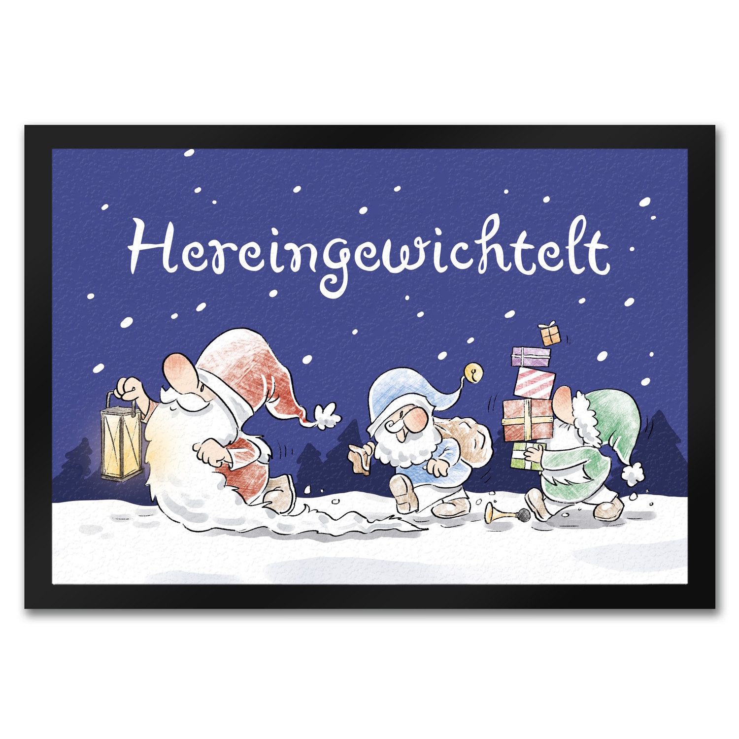 Fußmatte Hereingewichtelt Fußmatte in 35x50 cm mit Spruch
