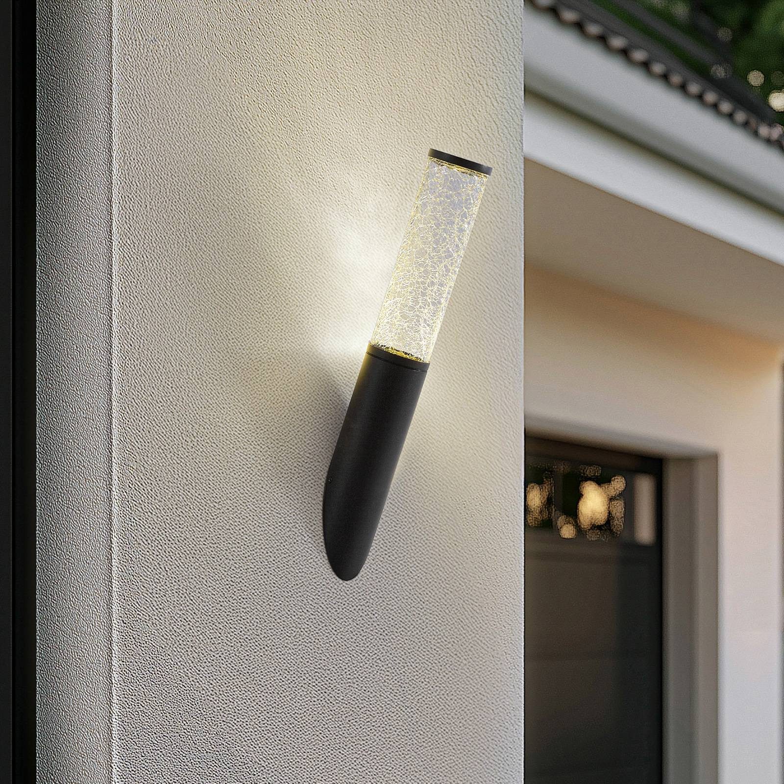 Lindby Außen-Wandleuchte Gavros, Metall, Schwarz IP44, 1 x 10 W LED