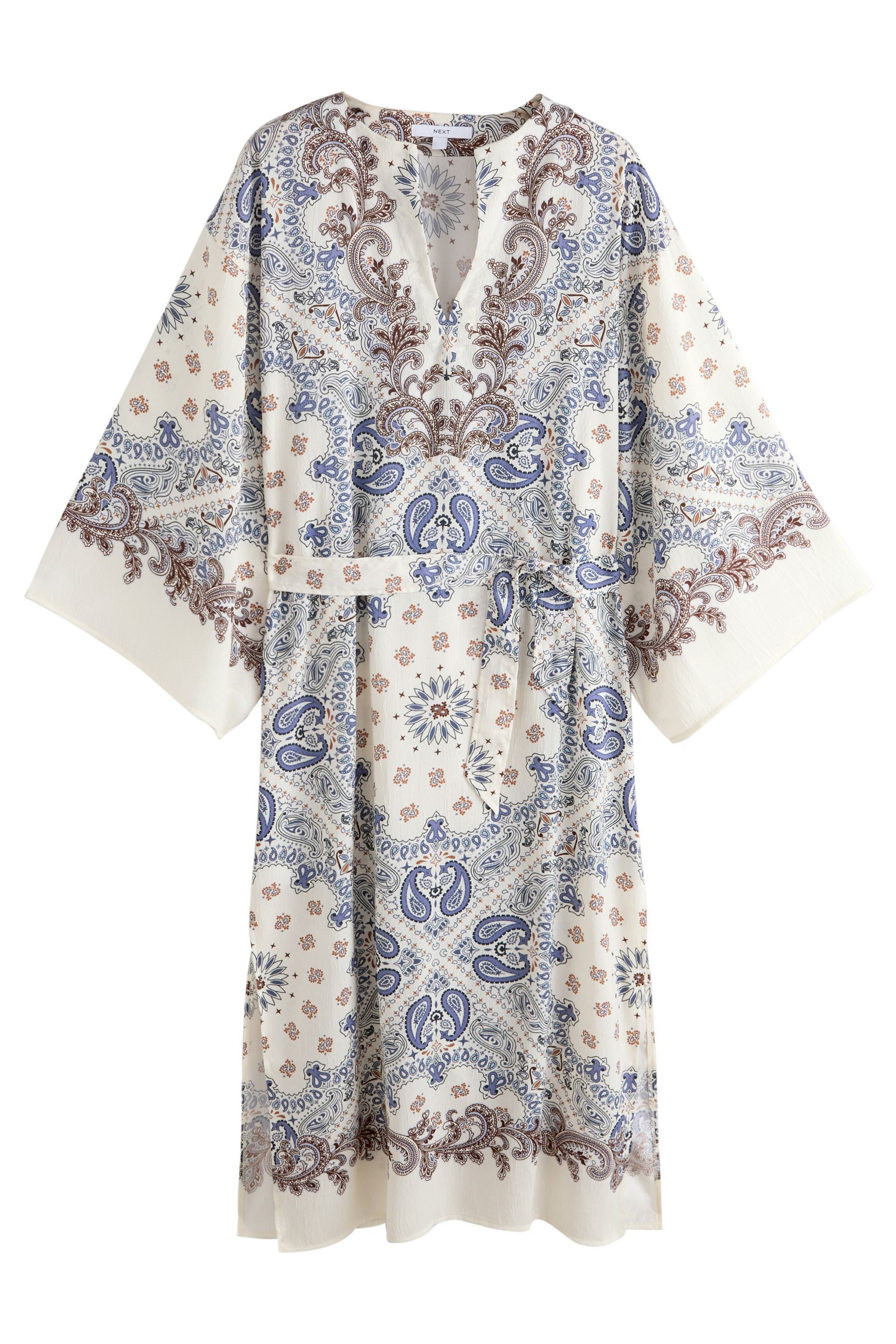 Kimono Maxiüberwurf Kimonokleid mit Bindegürtel