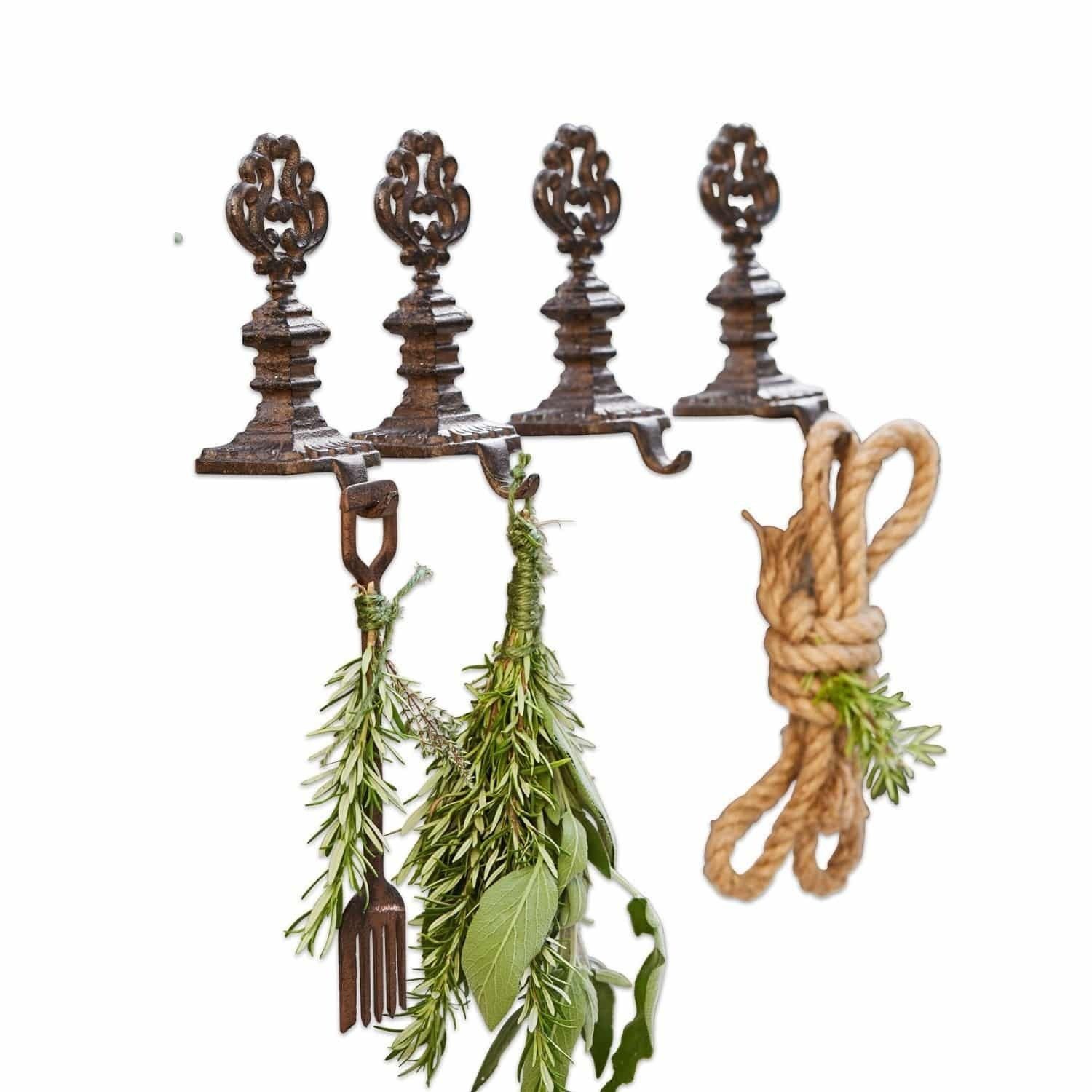Dekohaken Haken 4er Set Eleonore antikbraun