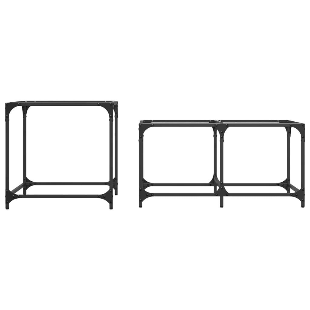 furnicato Satztisch Satztisch-Set 50x50x50 cm & 40x78,5x40 cm transparentes Glas (1-St), Stapelbare Beistelltische aus Stahl für Wohnzimmer und Schlafzimmer