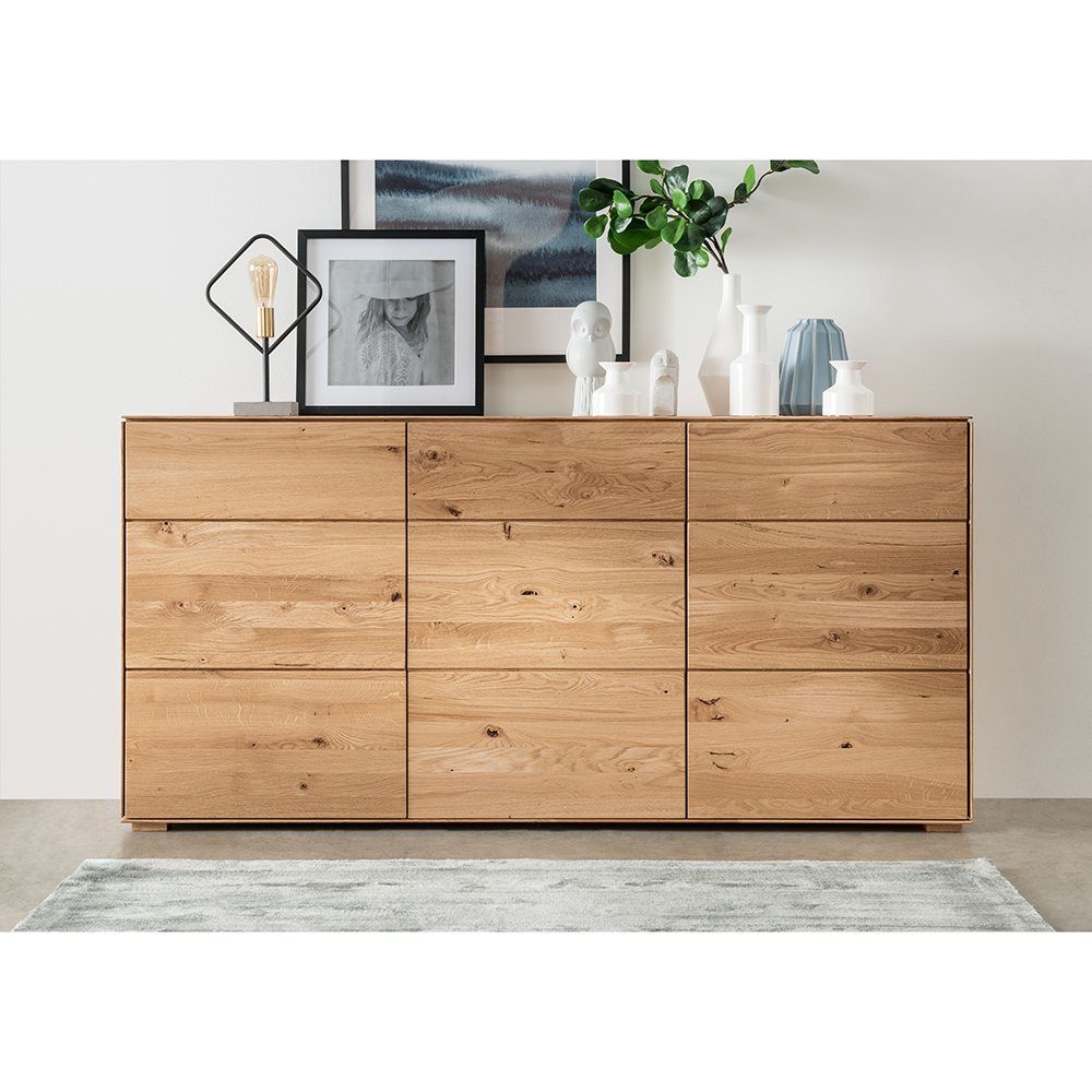 Lomadox Sideboard WYNDHAM-69, Kommode 172cm, 3-türig, Wildeiche massiv geölt