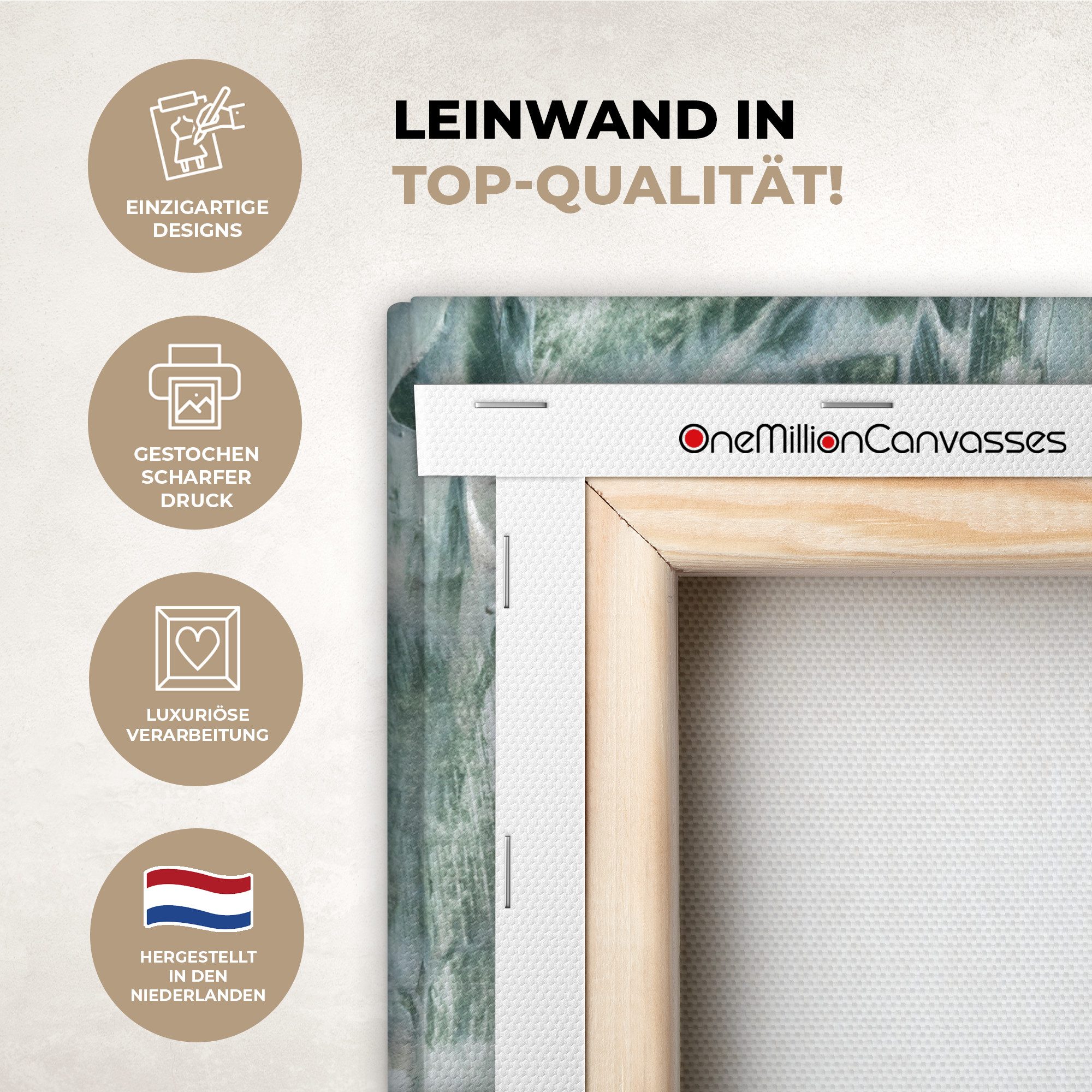 OneMillionCanvasses® Leinwandbild Gartendekoration - Farbe - Abstrakt, Fotodruck (1 St), Wandbild, Deko Schlafzimmer Wohnzimmer Flur 20x20 cm