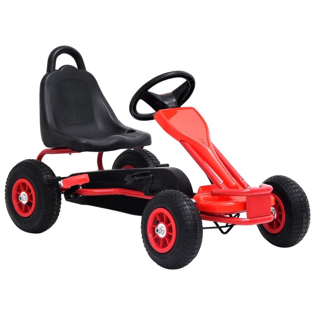 DOTMALL Go-Kart Pedal Go-Kart mit Luftreifen für Kinder ab drei Jahren, bis 30kg rot