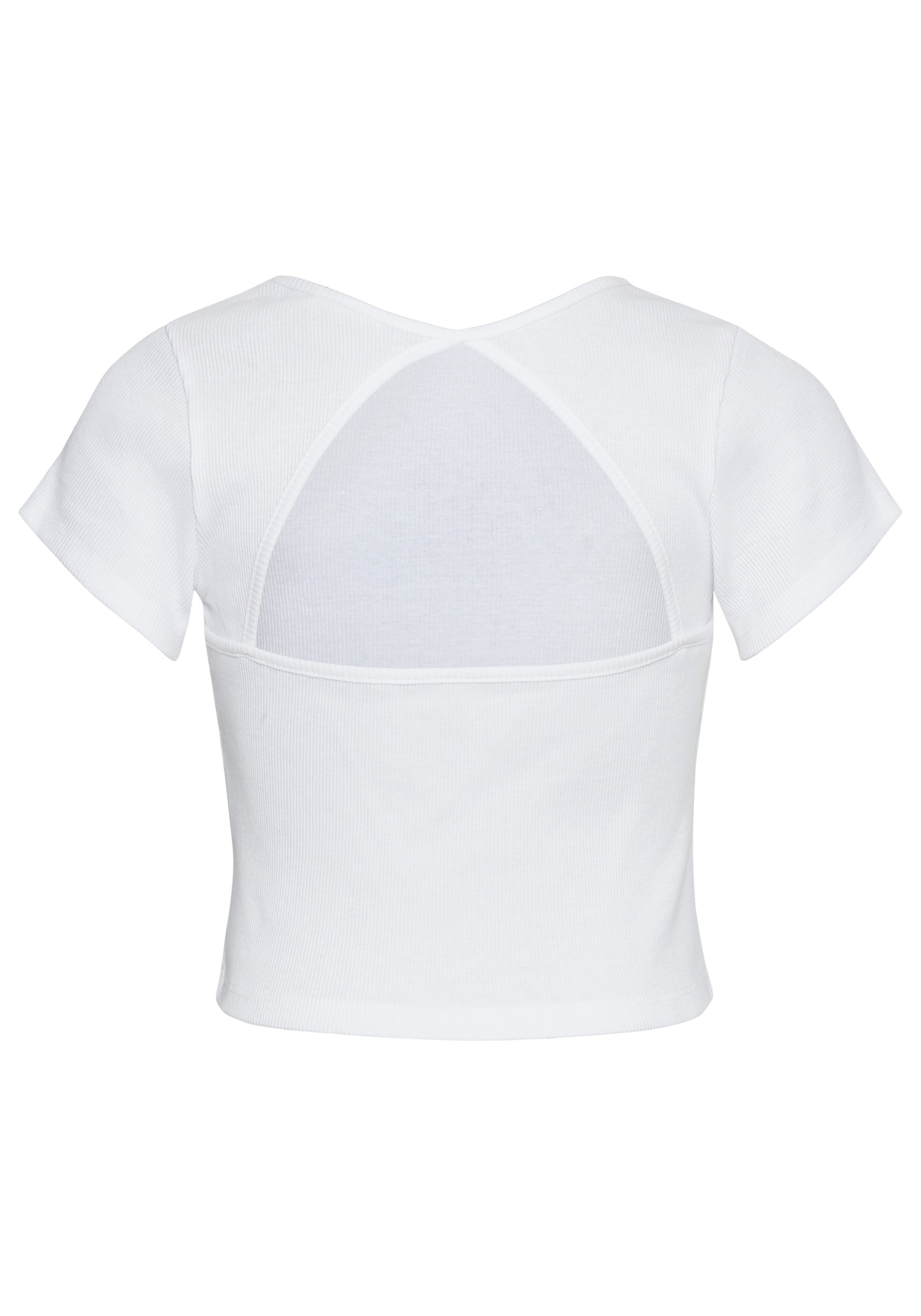 DELMAO T-Shirt Shirt mit Rücken-Cut out mit cut out im Rückenteil