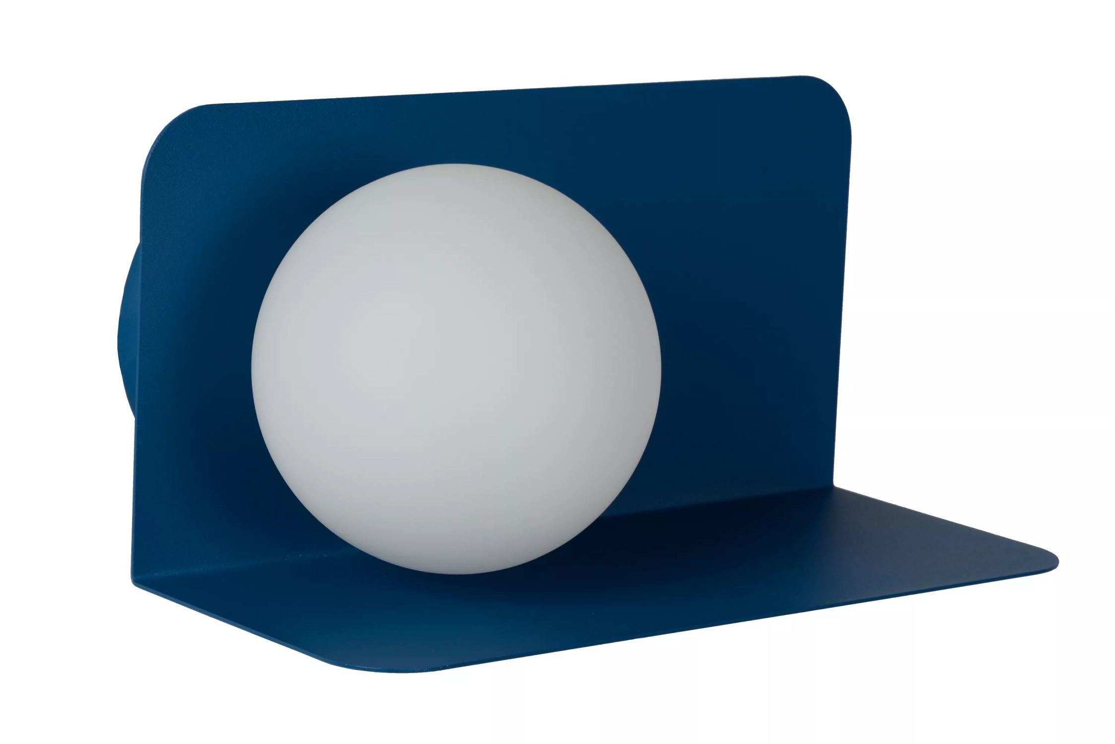 Licht-Erlebnisse Wandleuchte JOMI, ohne Leuchtmittel, Glas Metall 24 cm breit Pastellblau Weiß G9 Kugelschirm