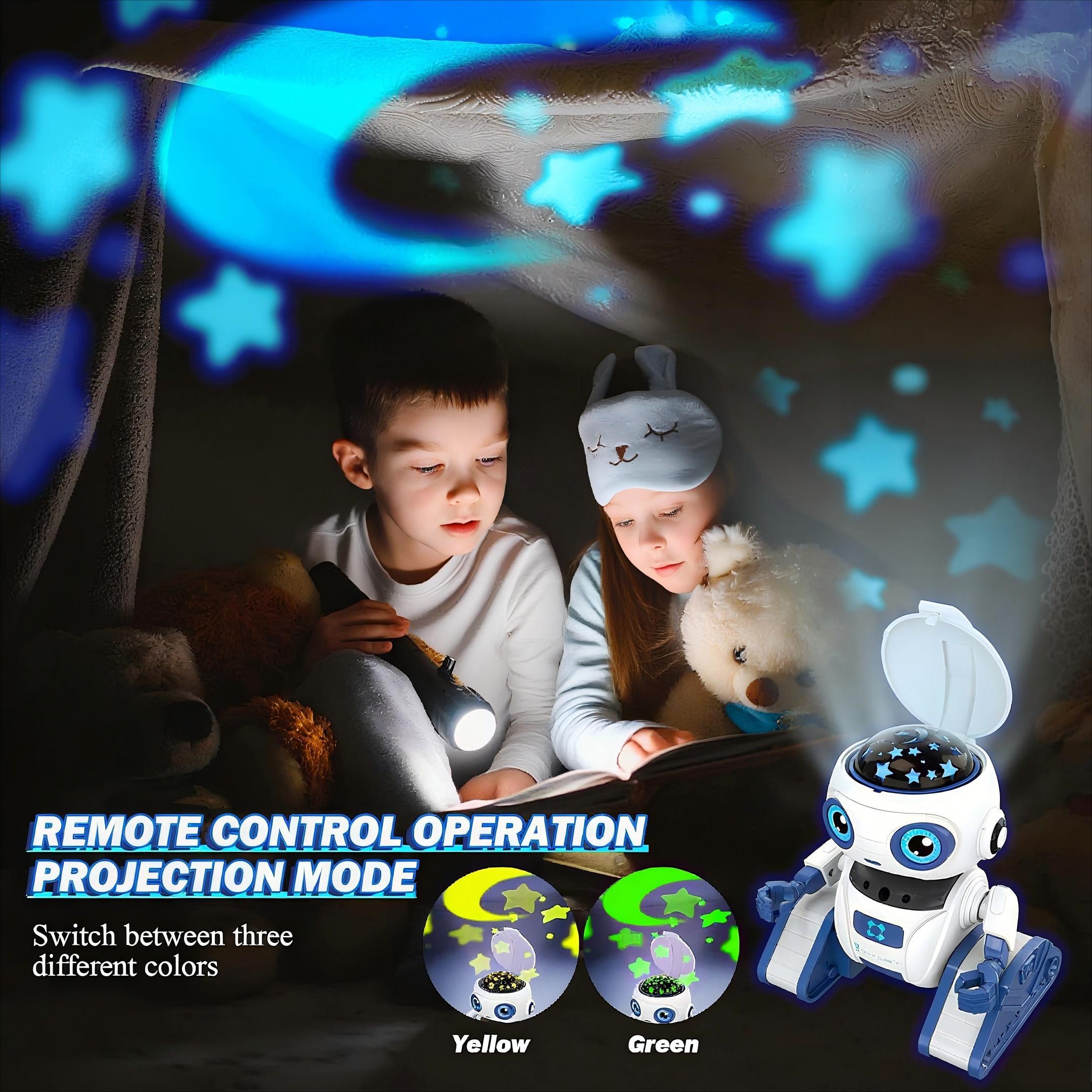 POPOLIC RC Robot, Rechargeable and Projectable Toy for Kids (RC Toy with Gesture Sensor, 1-Piece, RC Robot with LED Eyes and Music), for Boys and Girls Ages 3, 4, 5, 6, 7, 8, 9, and 10 - Gift - White