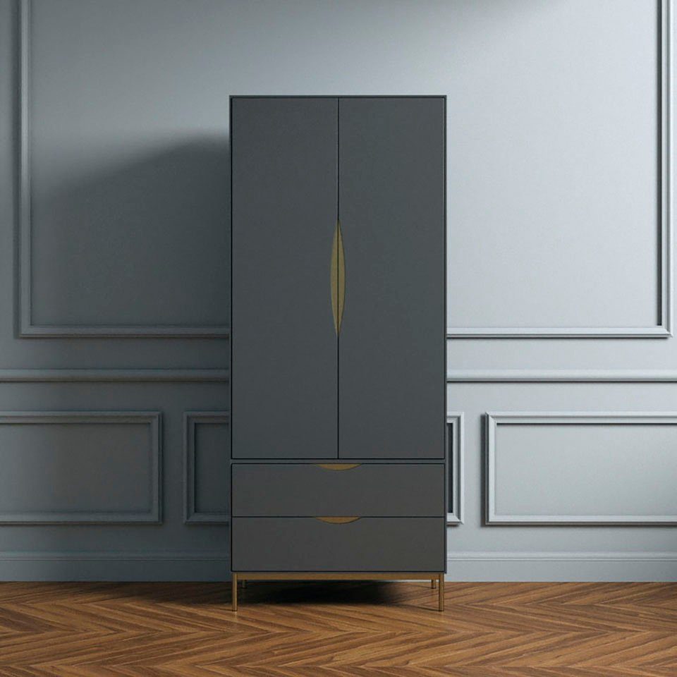 andas Kleiderschrank KOBE Schöne Griffe, viel Stauraum, Breite 80 cm, FSC®-zertifiziert