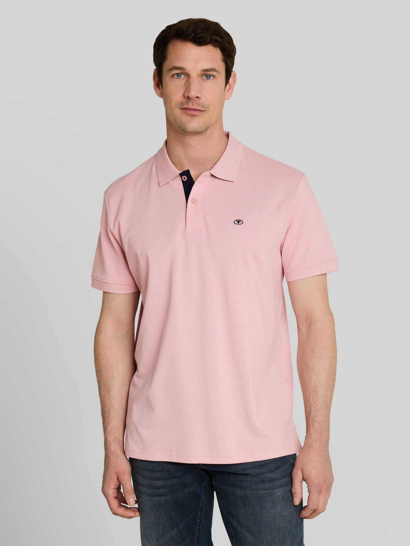 TOM TAILOR Poloshirt Poloshirts (im Einserpack) Piqué Poloshirt mit Logo-Stickerei