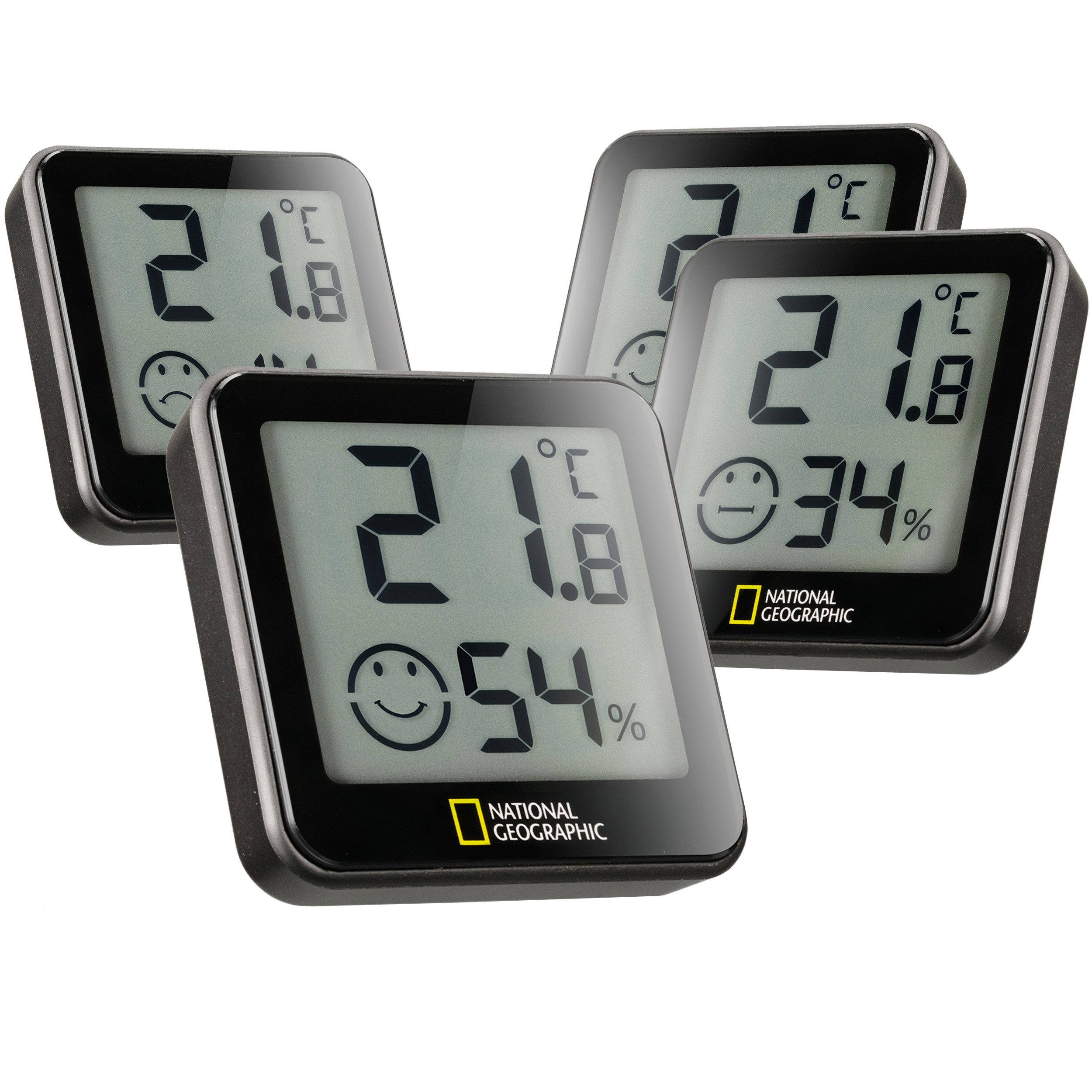 NATIONAL GEOGRAPHIC Hygrometer NATIONAL GEOGRAPHIC Thermo-Hygrometer Tempy 4er-Set