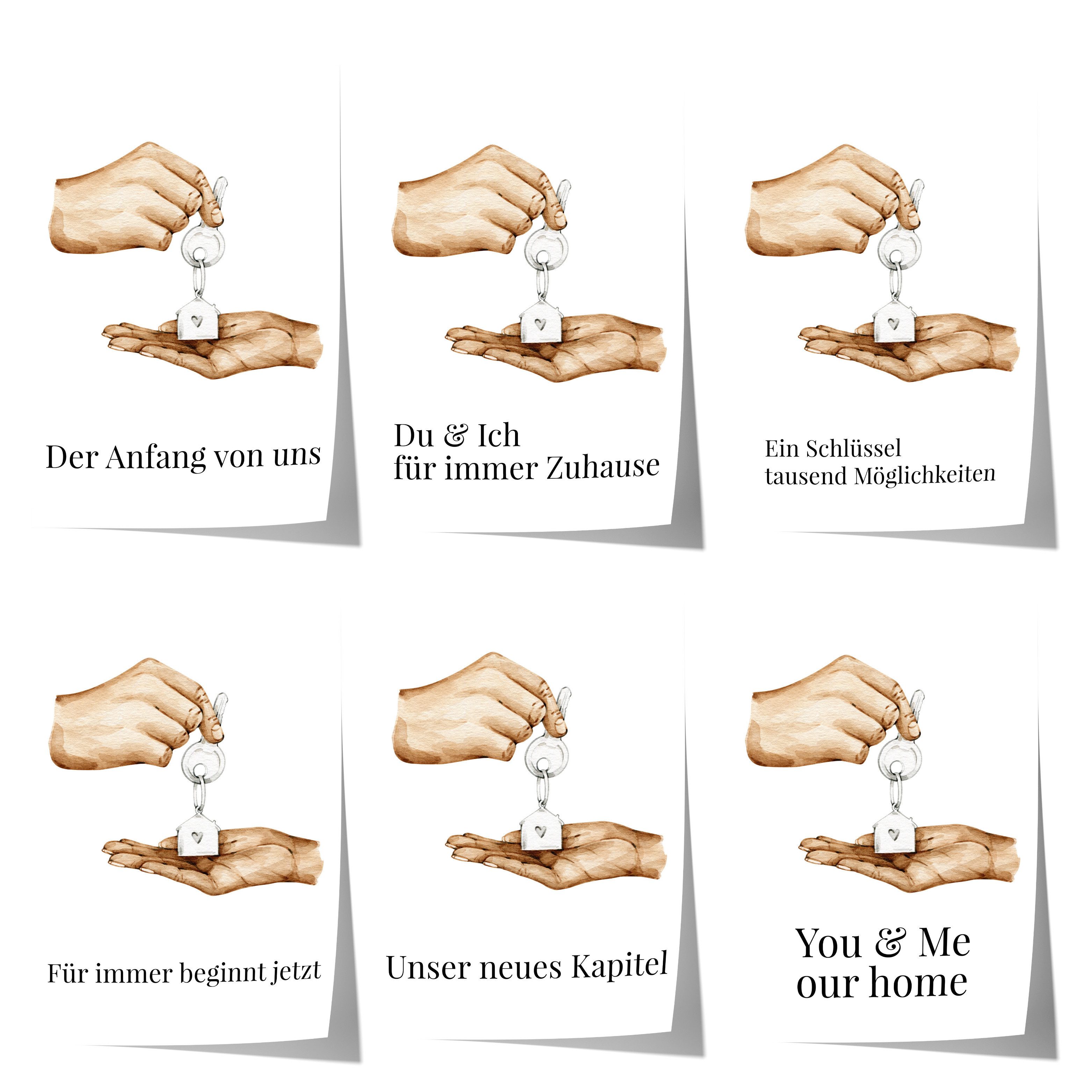 JUSTGOODMOOD Poster Personalisierter Schlüssel Übergabe Geschenkidee Liebe Paar Zuhause Ei, B (1 St)
