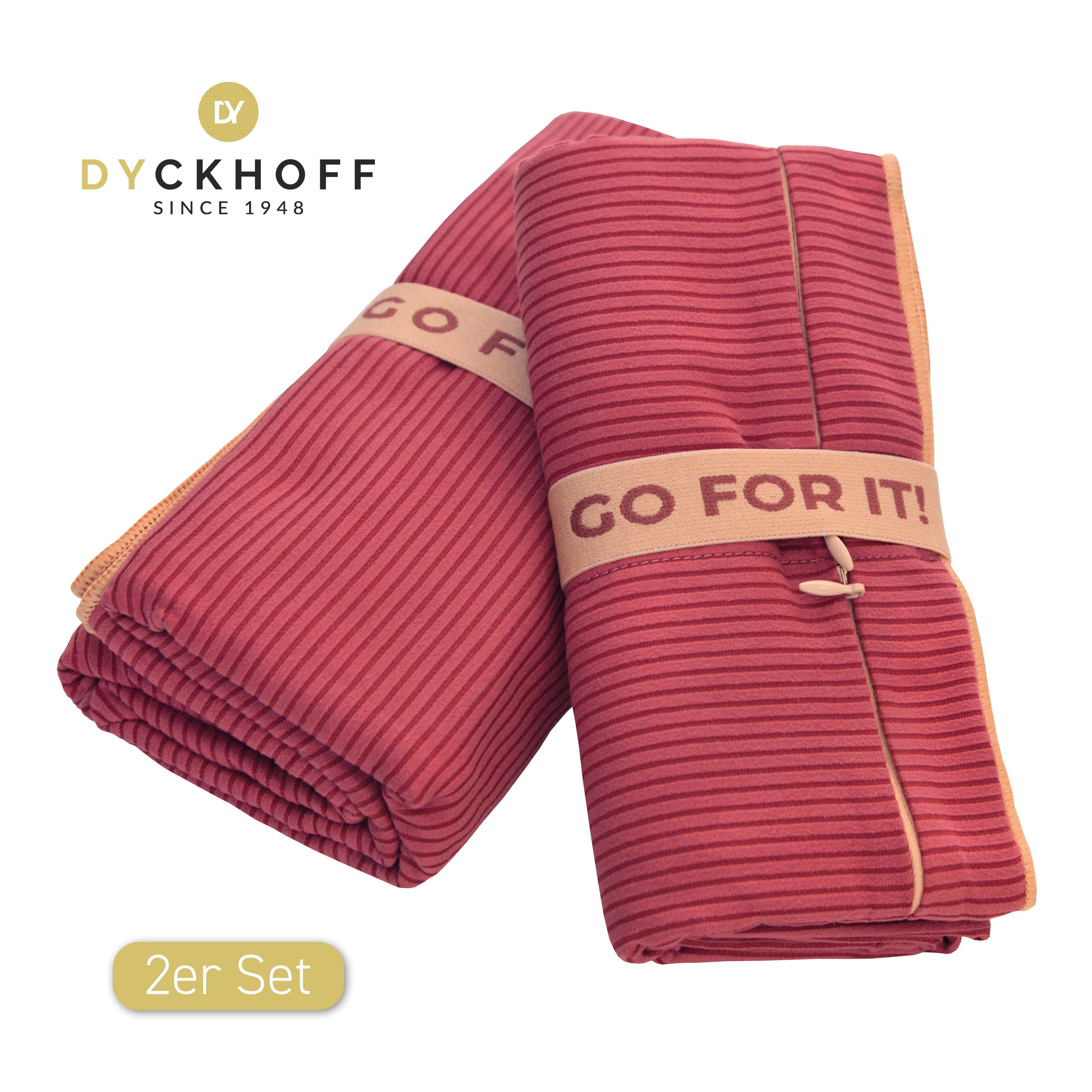 Dyckhoff Handtuch Mikrofaser Sporttuch Struktur, Microfaser (2-St), Mit Überstülpkapuze, Schnelltrocknend, Leicht, Reißverschlusstasche