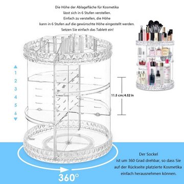 yozhiqu Kosmetik-Koffer Modischer Acryl-Kosmetikkoffer, perfektes Geschenk für Mädchen!, 1-tlg., Rautenmuster-Design, große Speicherkapazität, 360-Grad-Drehung