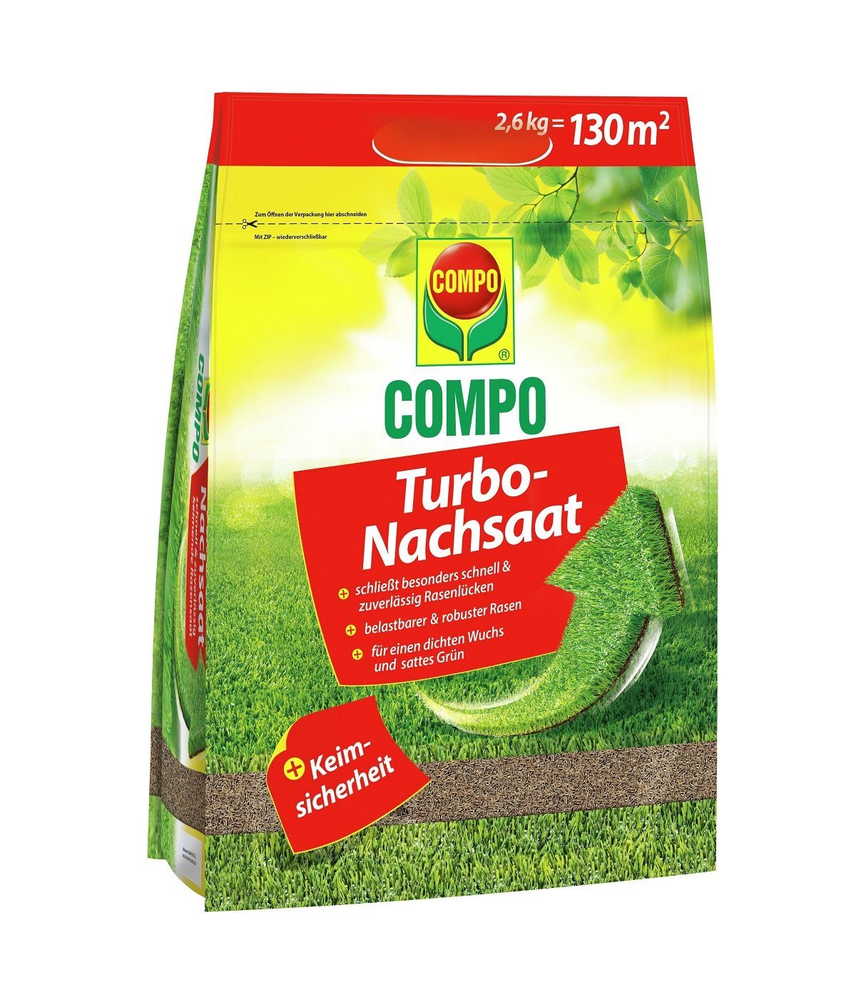 Pflanzendünger COMPO Turbo Nachsaat, Schließt besonders schnell und zuverlässig Rasen