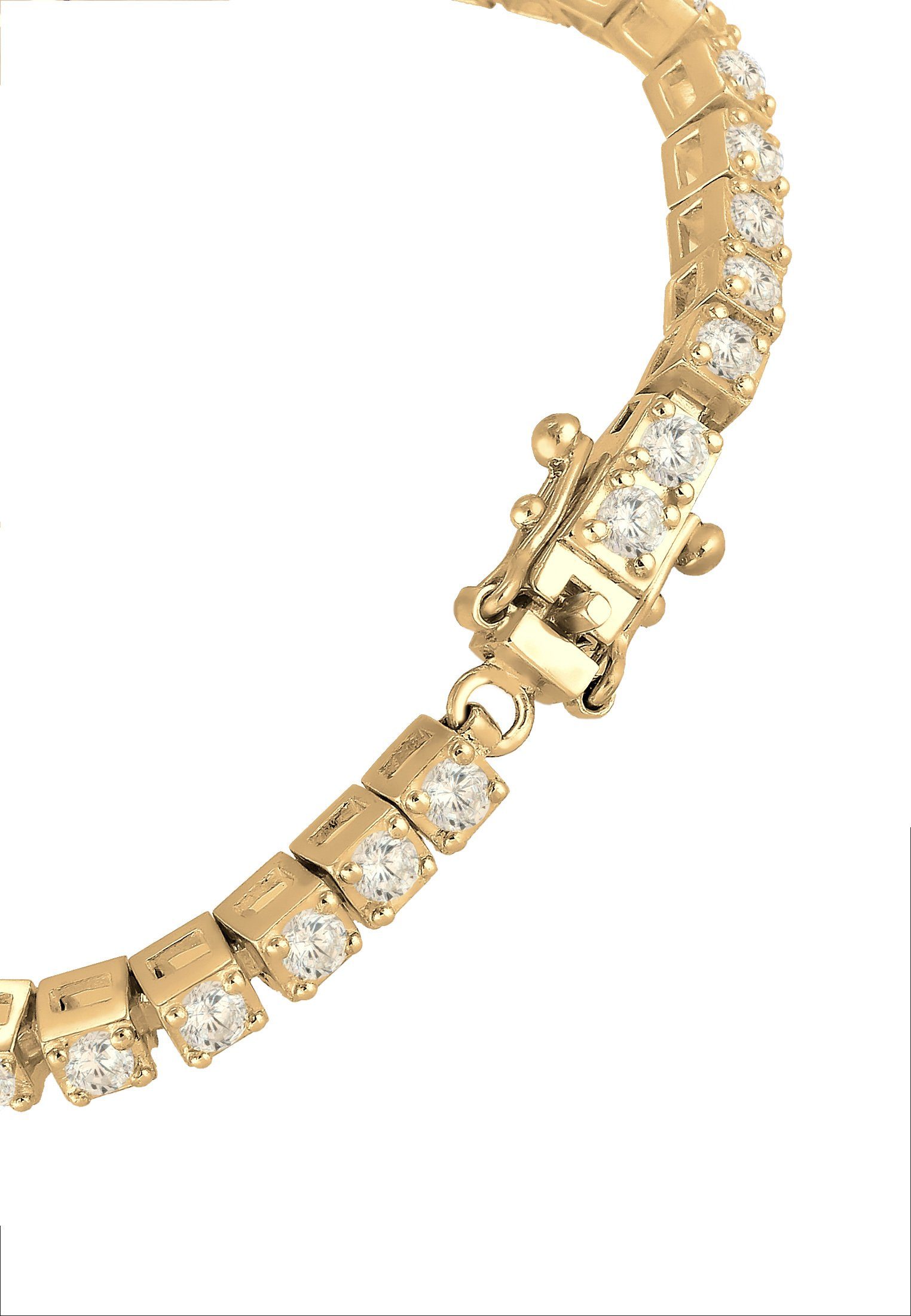 Zirkonia mit Silber Premium Kristalle Gold Armband Tennisarmband Elli 925