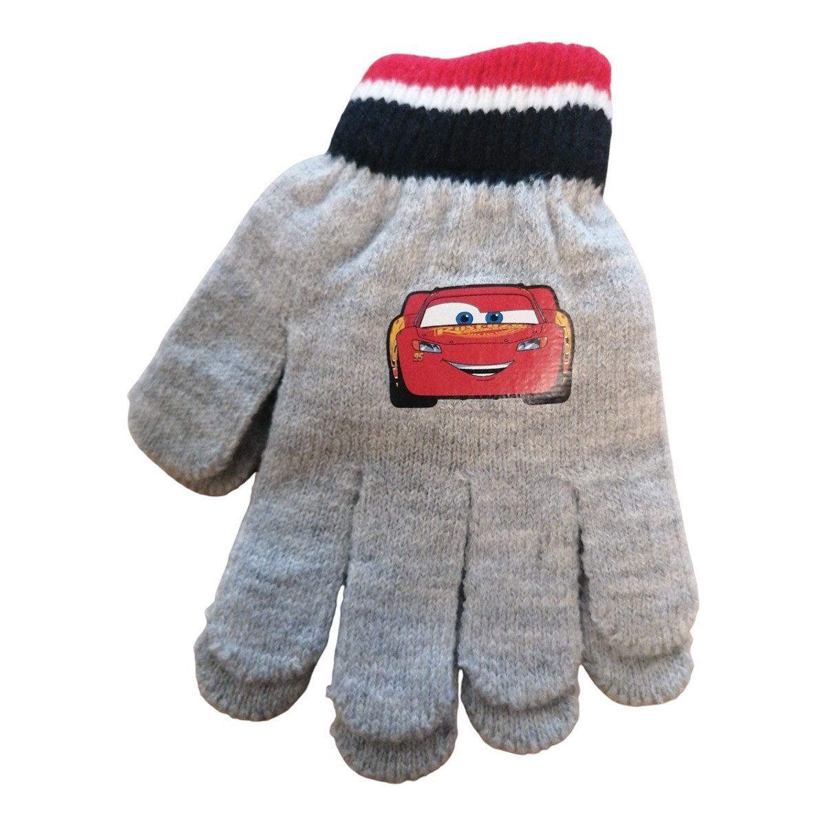 Disney Cars 3 Strickhandschuhe Kinder Strick-Handschuhe Lightning McQueen, grau, OneSize ca. 4–8