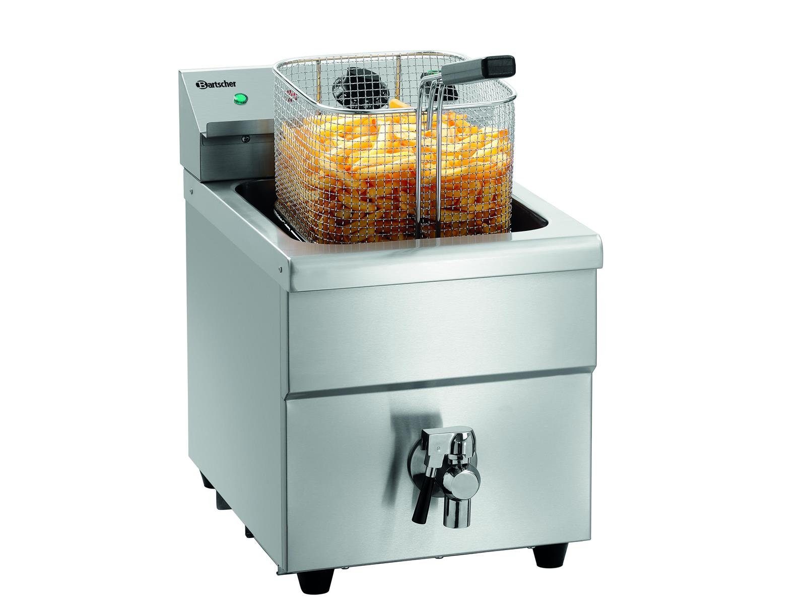 Bartscher Fritteuse Induktions-Fritteuse 8L Plus mit Fettablasshahn, 8 Liter 165118