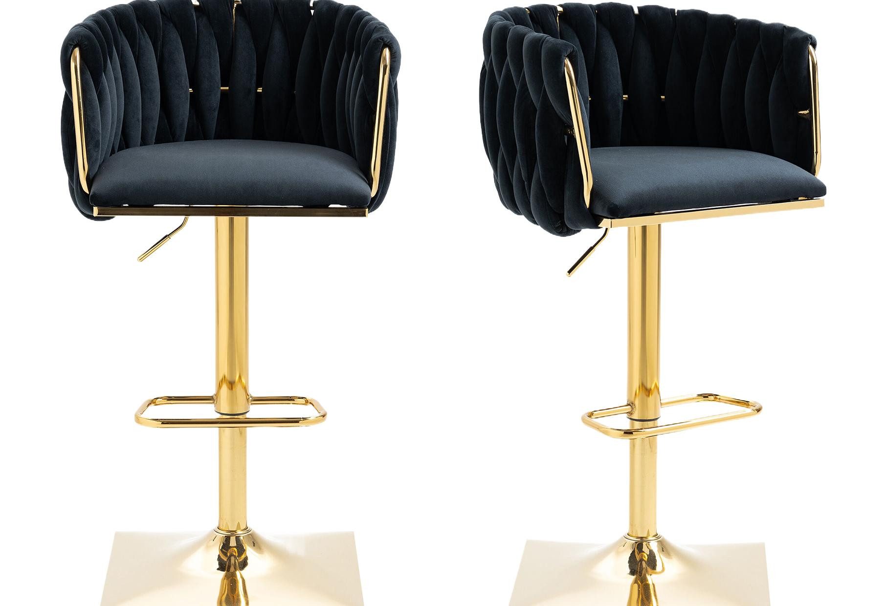 LVHOM Barhocker 360° drehbare moderne Samt-Barstühle, goldene Stuhlbeine (2 günstig online kaufen