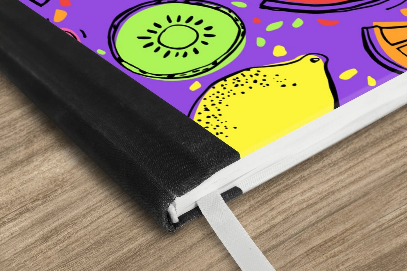 Thumbnail - MuchoWow Notizbuch Neon - Obst - Lila, Notebook, Notizblock a5, Tagebuch, Journal Liniert