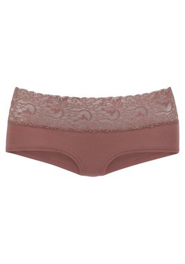 Vivance Panty (Packung, 3-St) aus elastischer Baumwolle mit floraler Spitze