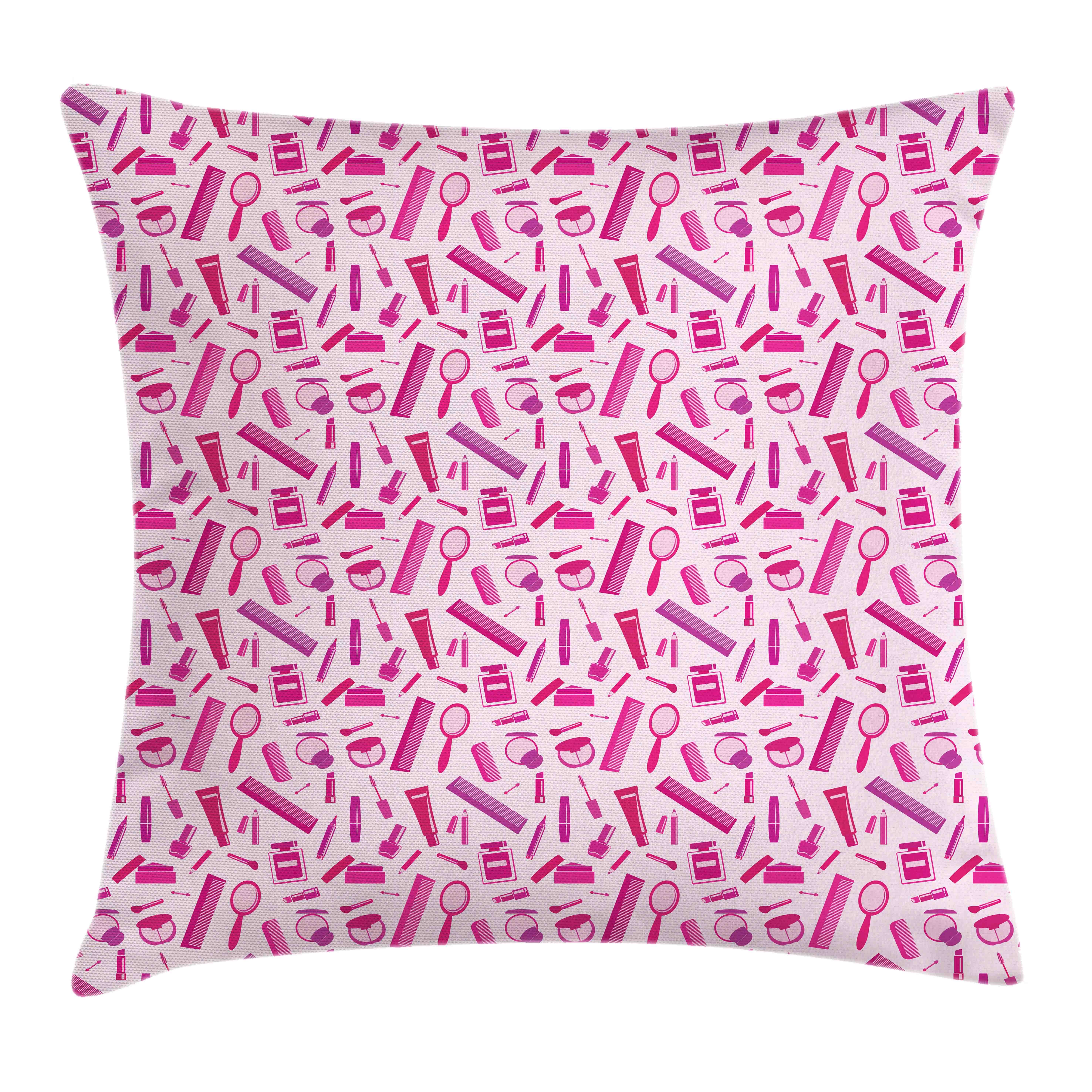Kissenbezüge Waschbar und Baby Reißverschluss Farben Pink Kamm (1 Farbfesten Abakuhaus Kissenhülle mit Beidseitiger Druck, Make-up-Elemente Klaren Stück), mit