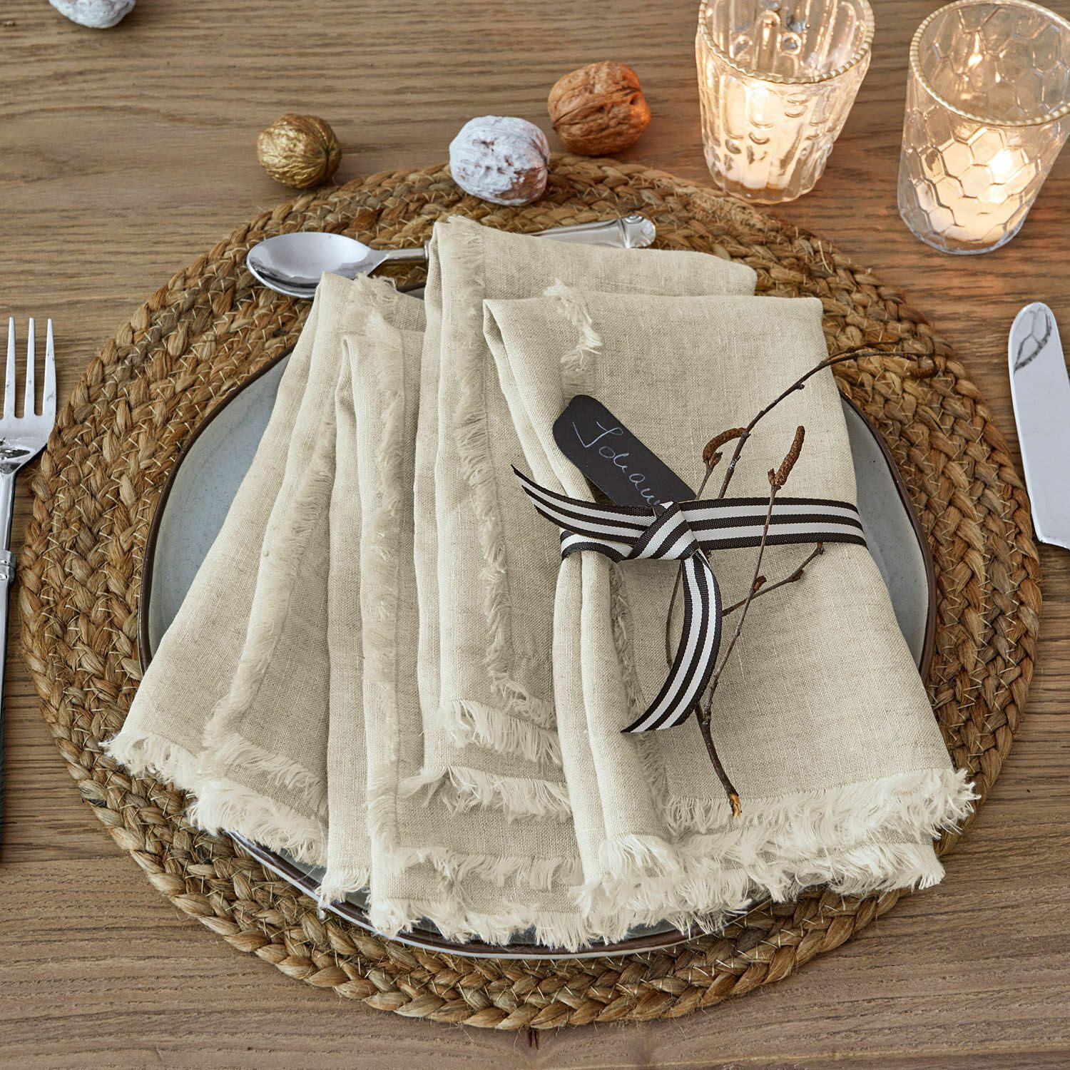 Mirabeau Stoffserviette Serviette 4er Set Largo leinen