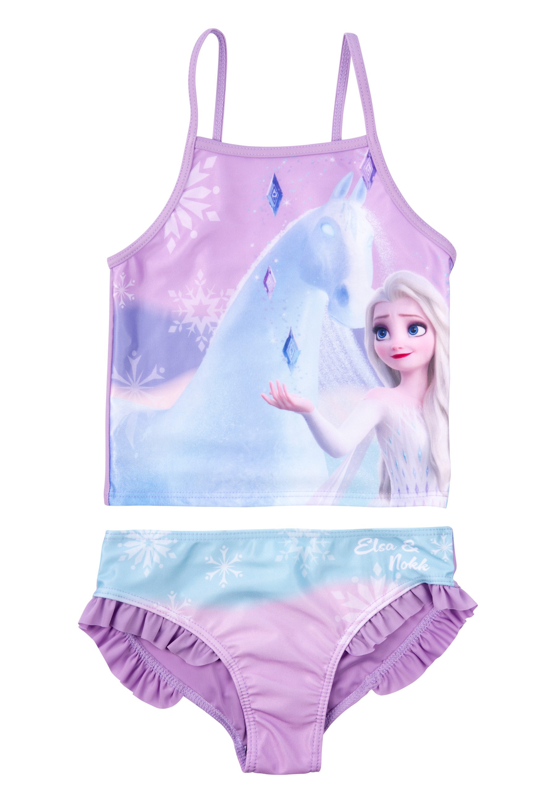 United Labels® Tankini Die Eiskönigin Tankini Badeanzug Mädchen Elsa Frozen Zweiteiler Blau