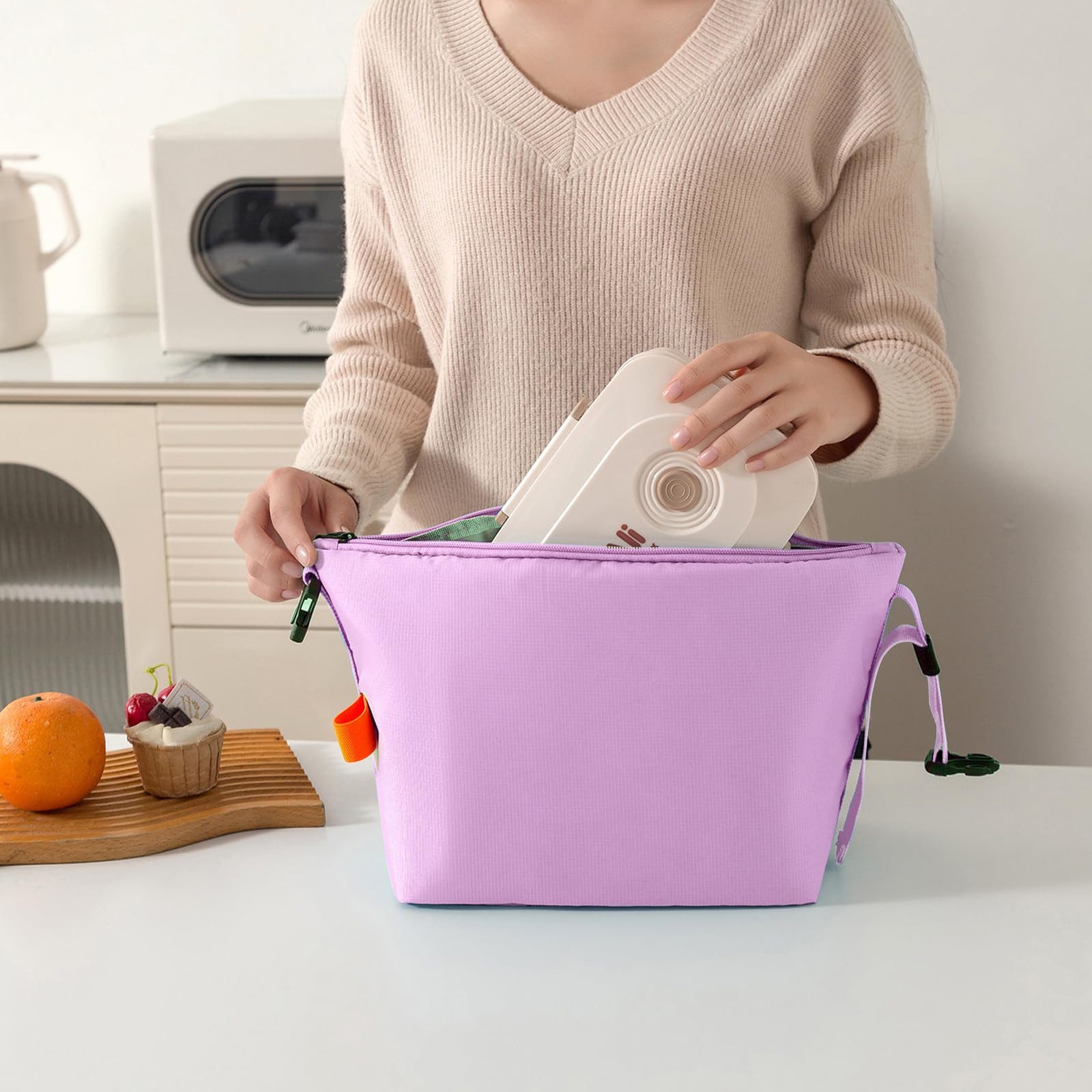 Agger Kühltasche Isolierte Lunch-Tasche mit dicker Folie, auslaufsichere Thermotasche, für Arbeit, Schule und Picknick, mit verstellbarem Schultergurt