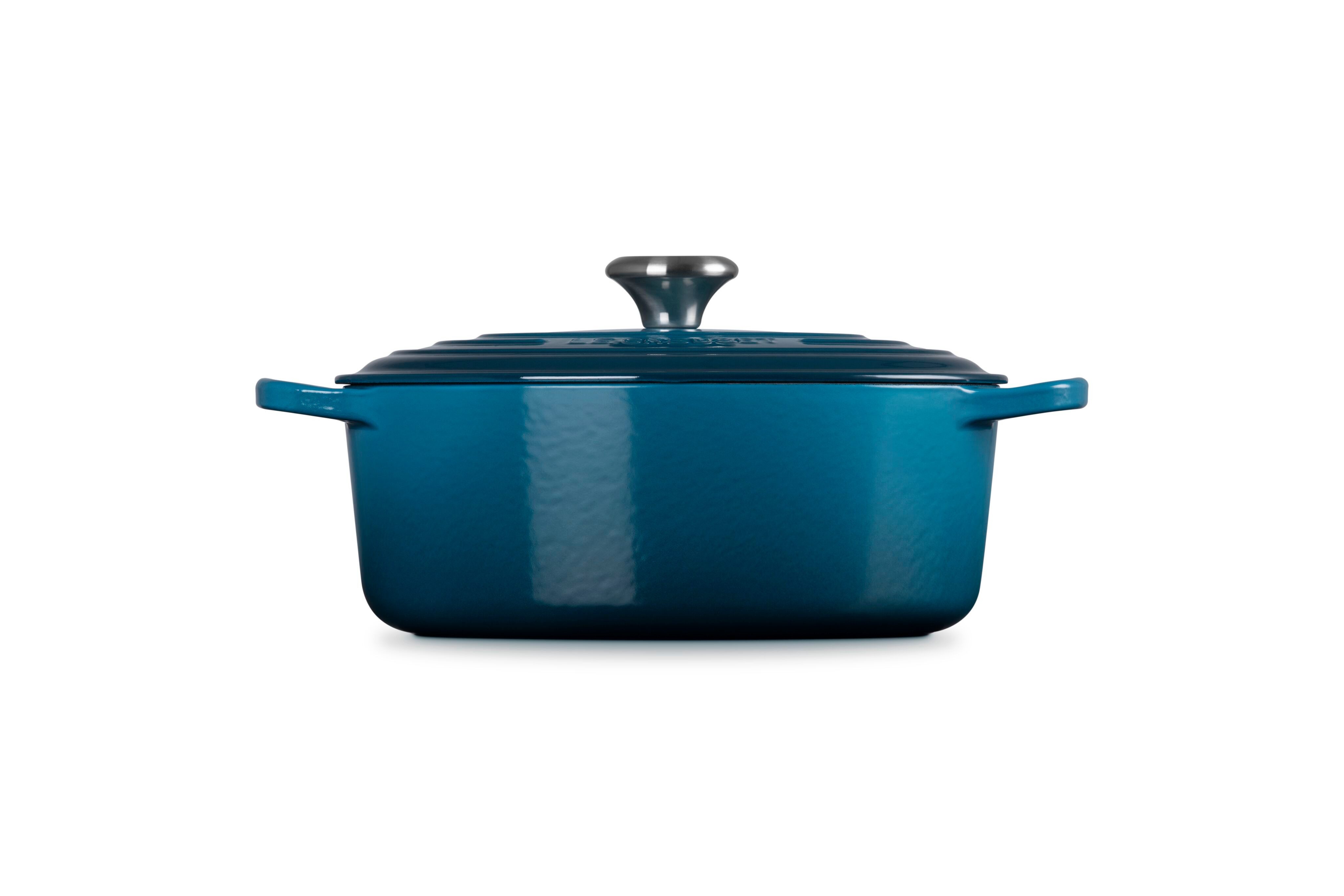 LE CREUSET Bräter Gusseisen-Bräter mit Deckel, Oval, Gusseisen, Ø 27 cm, Deep Teal, 21178276422430