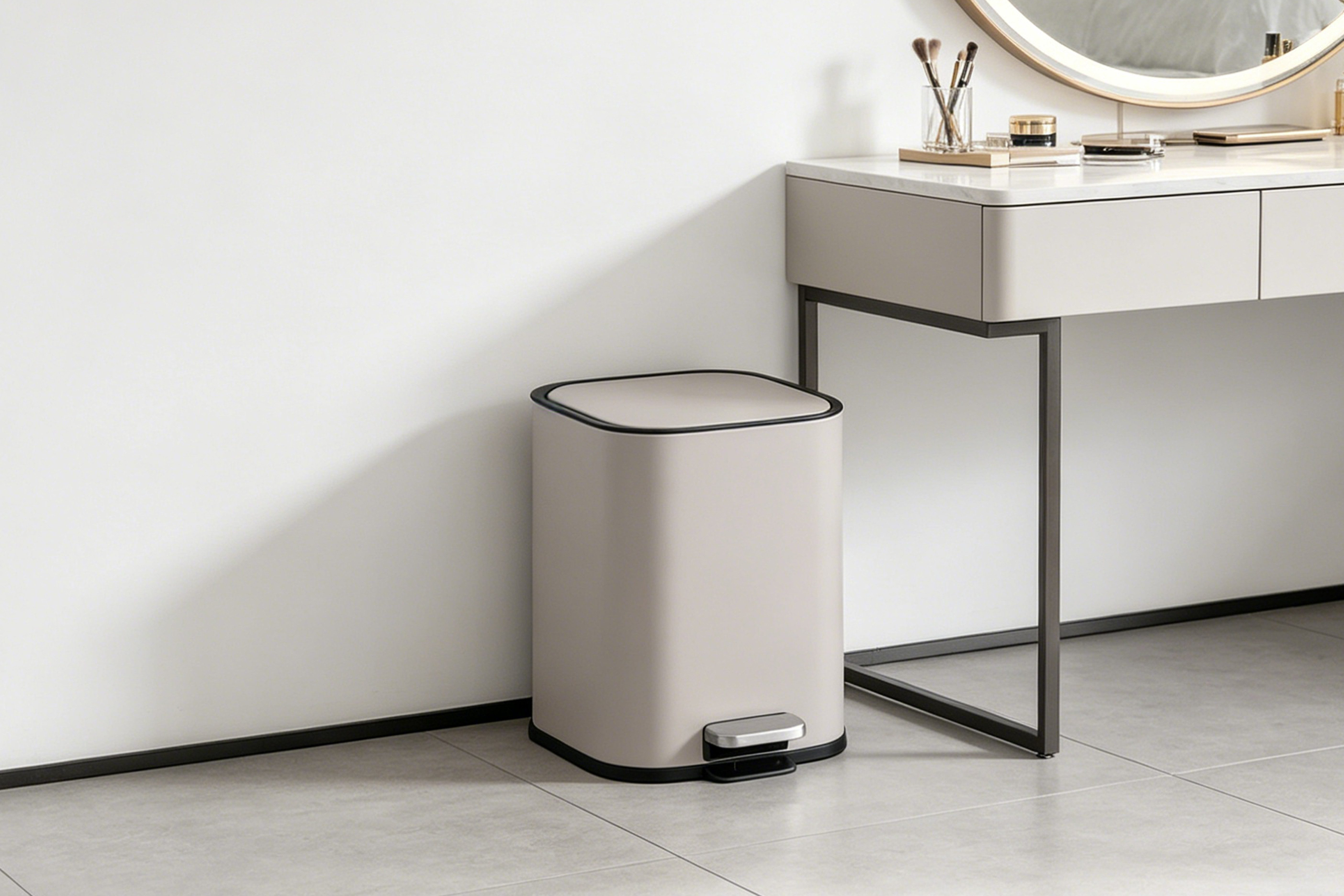 OTTO home Mülleimer Keenna, Soft Close, mit verstecktem Griff, Treteimer für Küche oder Bad, Abfalleimer mit Deckel