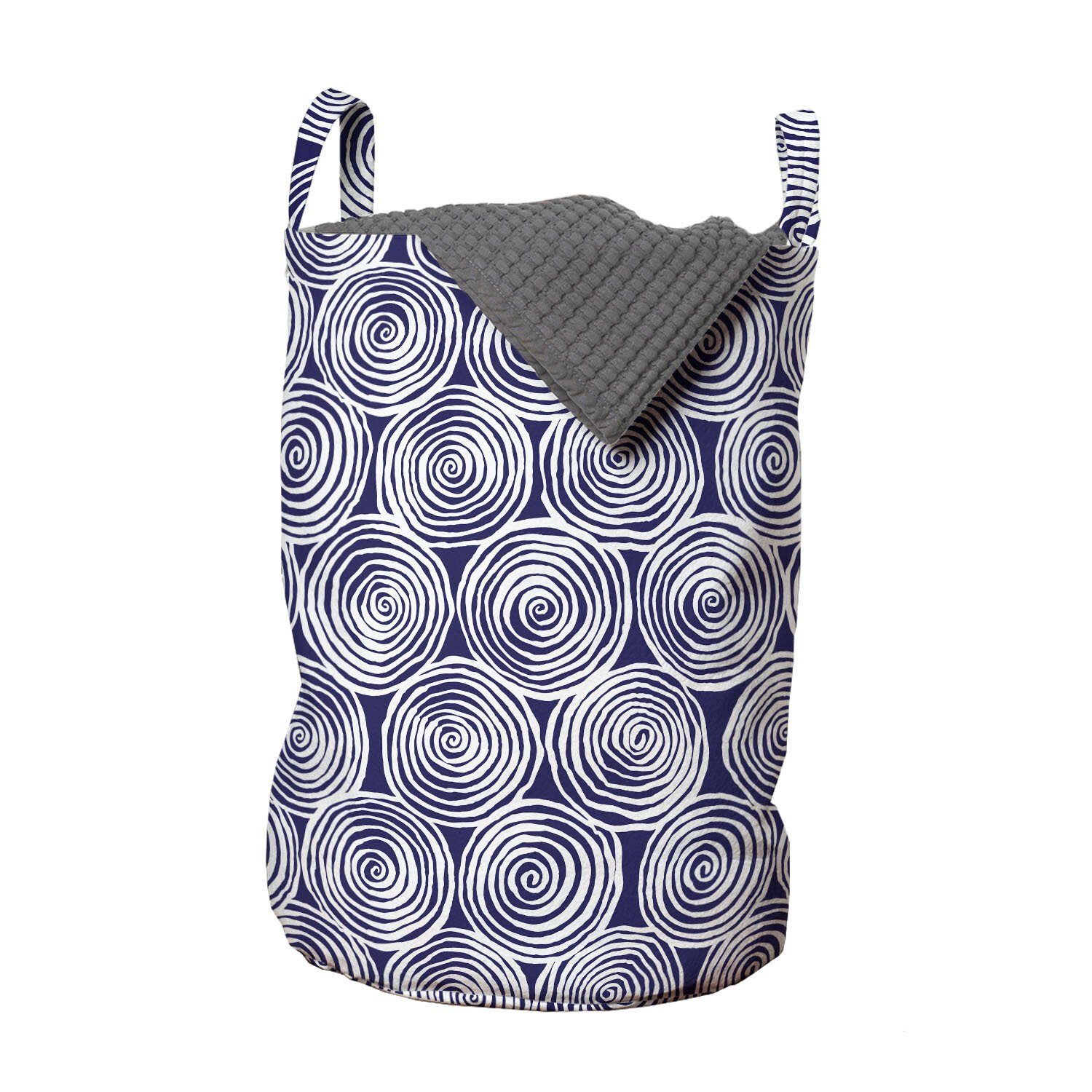 Abakuhaus Wäschesäckchen Wäschekorb mit Griffen Graphic Spirals Vortex Abstrakt für Waschsalons, Kordelzugverschluss