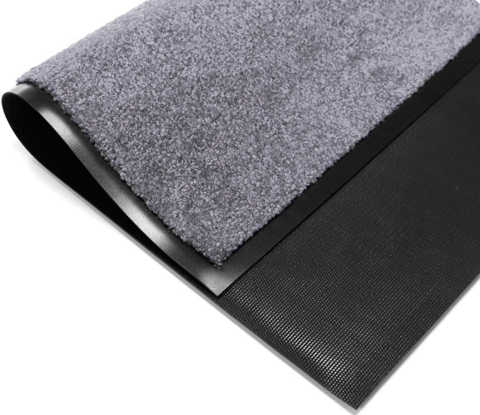 Fußmatte Schmutzfangmatte CLEAN PRO, UV-beständig, mm, Höhe: hellgrau in rechteckig, Primaflor-Ideen waschbar Textil, Schmutzfangmatte, 8 Uni-Farben
