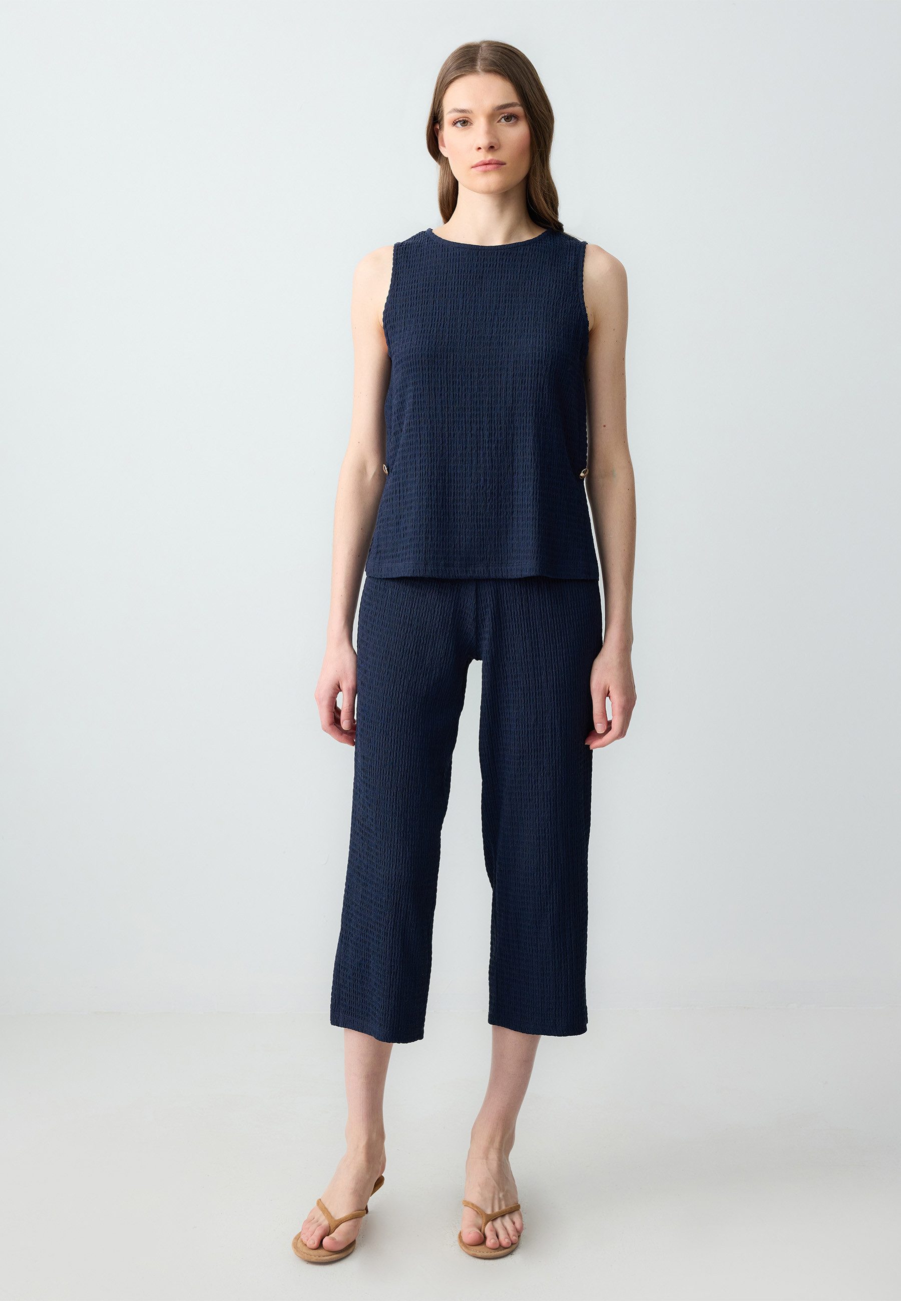 Strickhose Gebreide donkerblauwe broek
