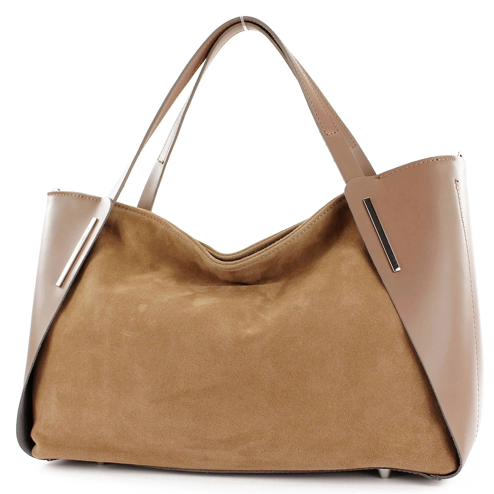 modamoda de Schultertasche T126, Echtleder Handmade in Italy