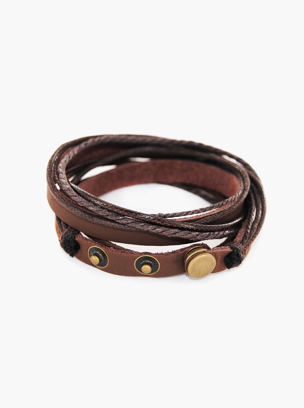 axy Lederarmband Herrenarmband Wickelarmband Leder Armband Herren Damen, aus Echtleder, Surferarmband in 3 Längen verschließbar – Bild 2 von 3