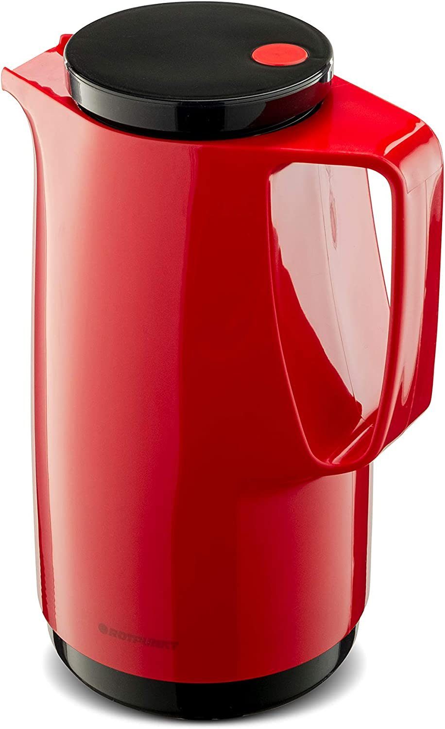 Glaskolben doppelwandigem Ivoller langlebig Rosalin-Glas aus I Isolierkanne 1,0 760, Liter hochwertig l, I Glaseinsatz ROTPUNKT 1 Geschmack red), (crazy
