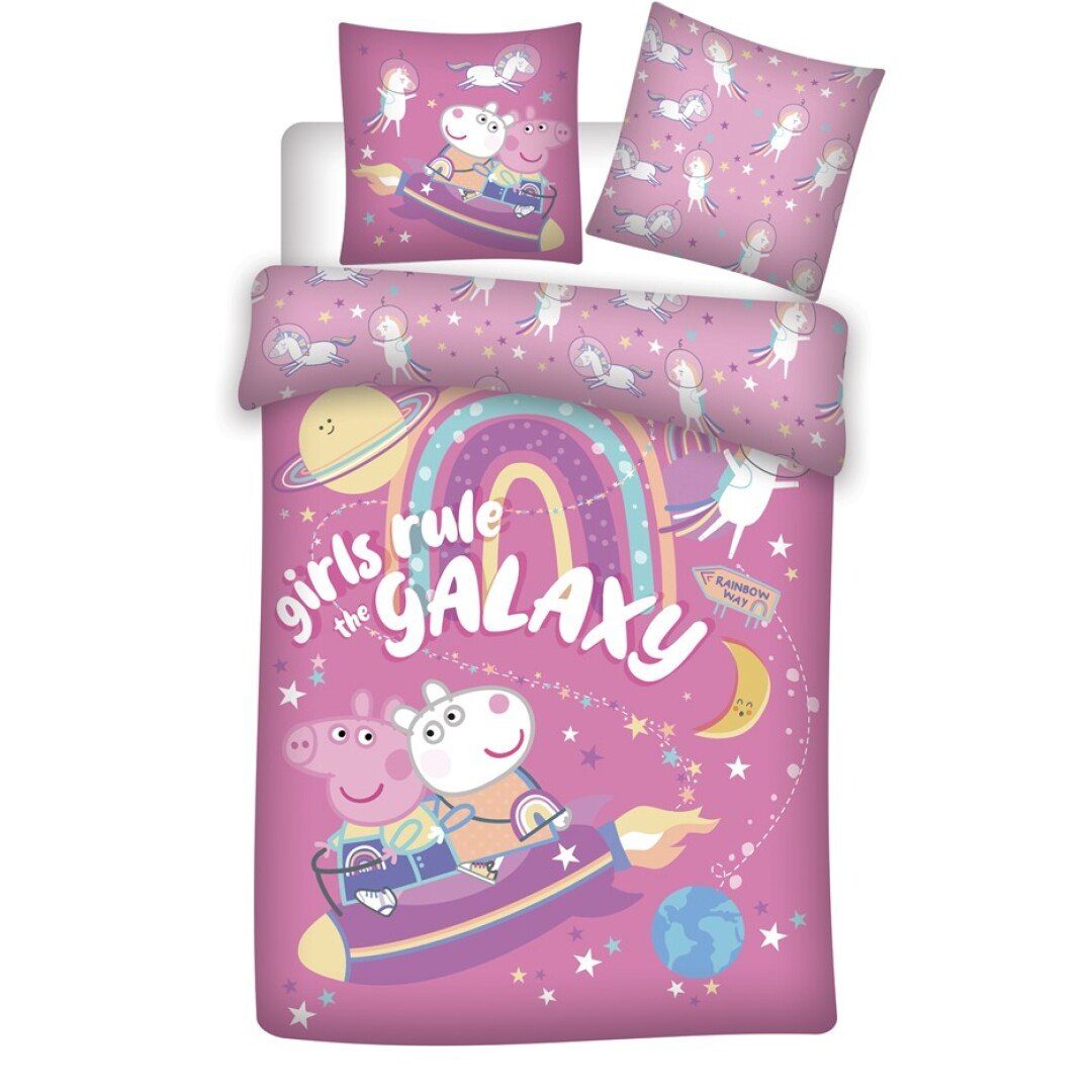 Bettwäsche Peppa Wutz Lucie Locke Kinder Bettwäsche Set, Peppa Pig, Mikrofaser, Deckenbezug 135-140x200 cm Kissenbezug: 63X63 cm