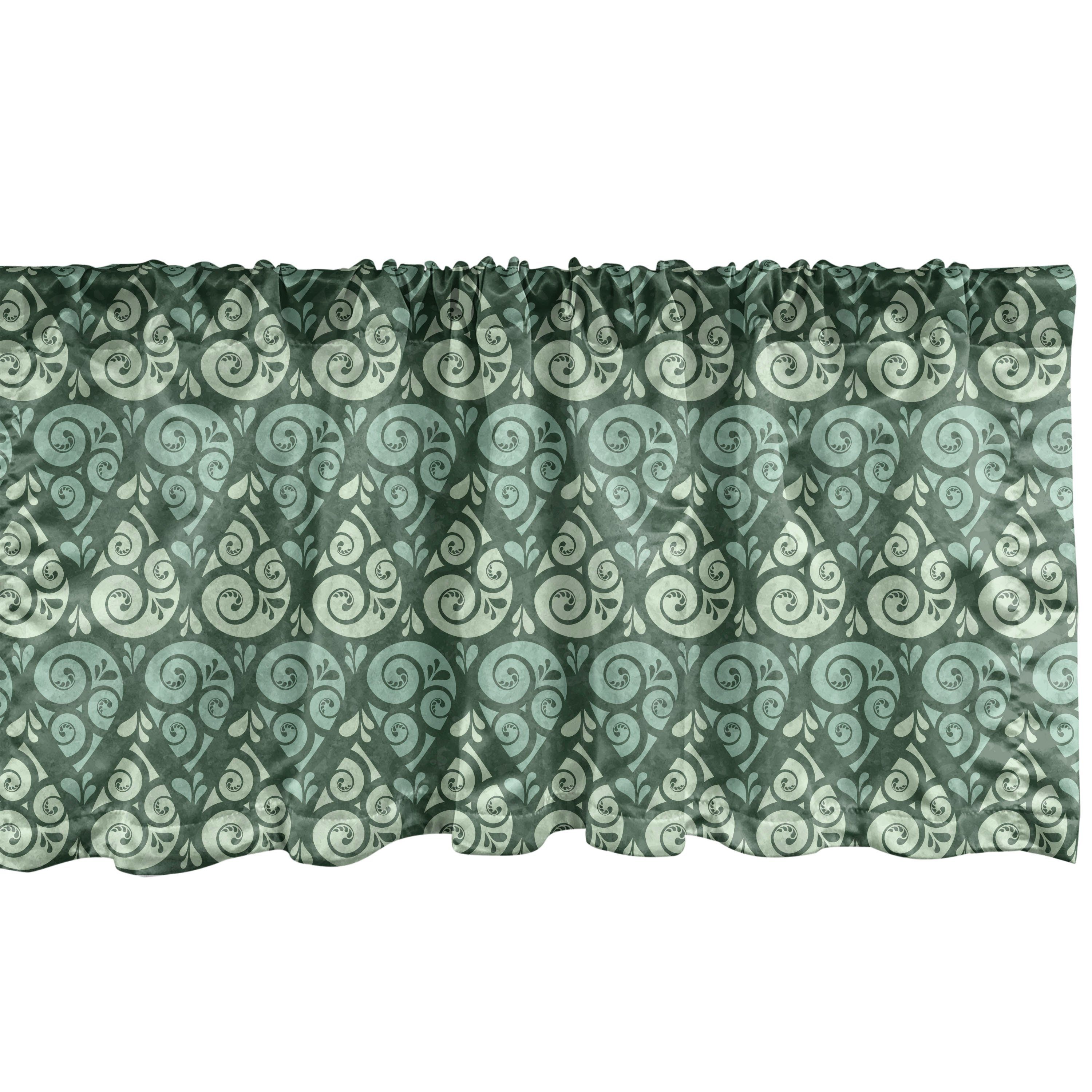 Scheibengardine Vorhang Volant für Küche Schlafzimmer Dekor mit Stangentasche, Abakuhaus, Microfaser, Abstrakt Curly Drops Naturtöne
