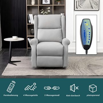 EROMMY Massagesessel Elektrisch TV Sessel Relaxsessel mit Aufstehhilfe (1-St), Fernbedienung Liegefunktion Schlaffunktion