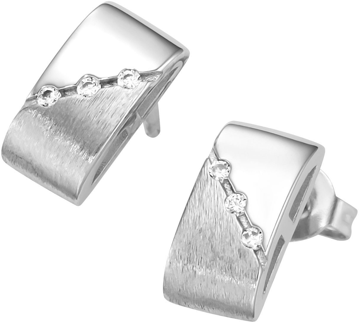 Firetti Paar Ohrstecker Schmuck Geschenk Ohrschmuck Ohrringe matt glanz, mit Zirkonia (synth)