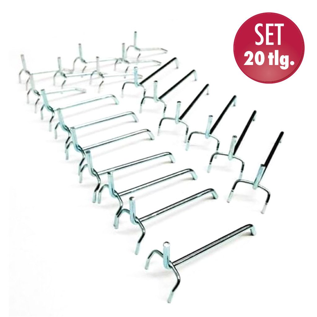 Kreher Lochwand-Ausstattung 20 teiliges Lochwandhaken für Werkzeugwand mit günstig online kaufen
