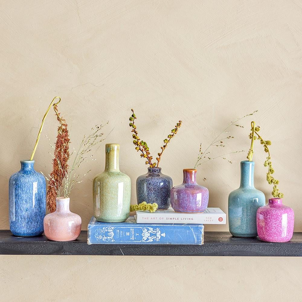 Bloomingville Tischvase Maien Vase 7er Set Steingut, Dekovasen verschiedene Farben