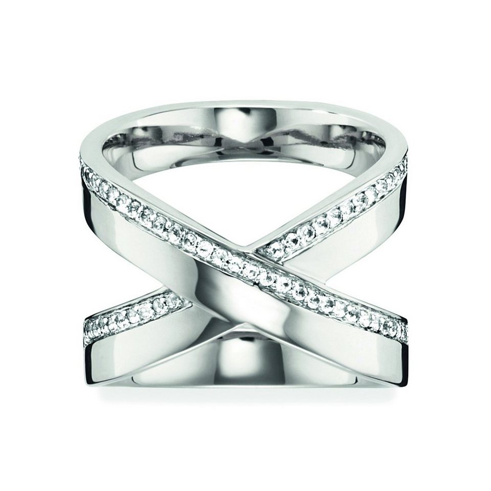 CAÏ Fingerring 925 Sterling Silber rhodiniert mit Weißtopas, Das ideale  Geschenk für die Frau oder Freundin